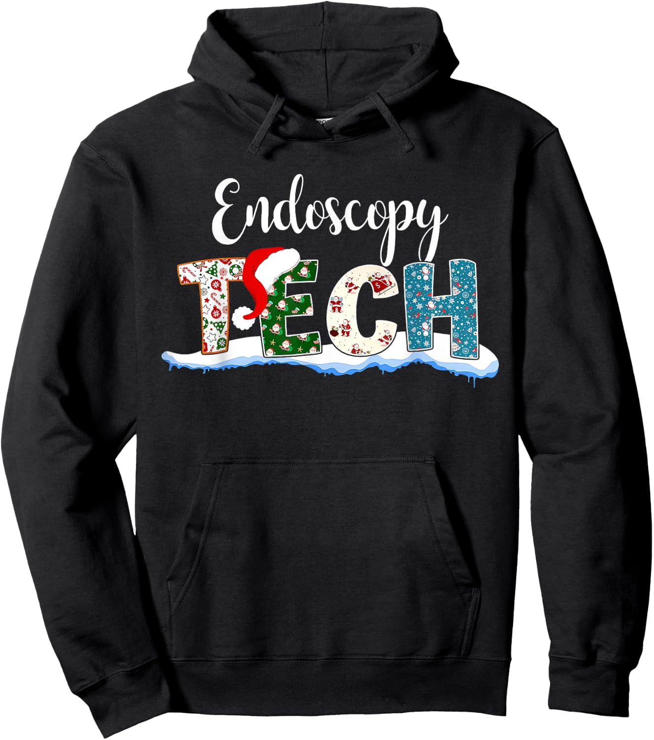 Endoscopy Tech Christmas Gastroenterology Endo Squad Xmas Hoodie - Hoodie | Black