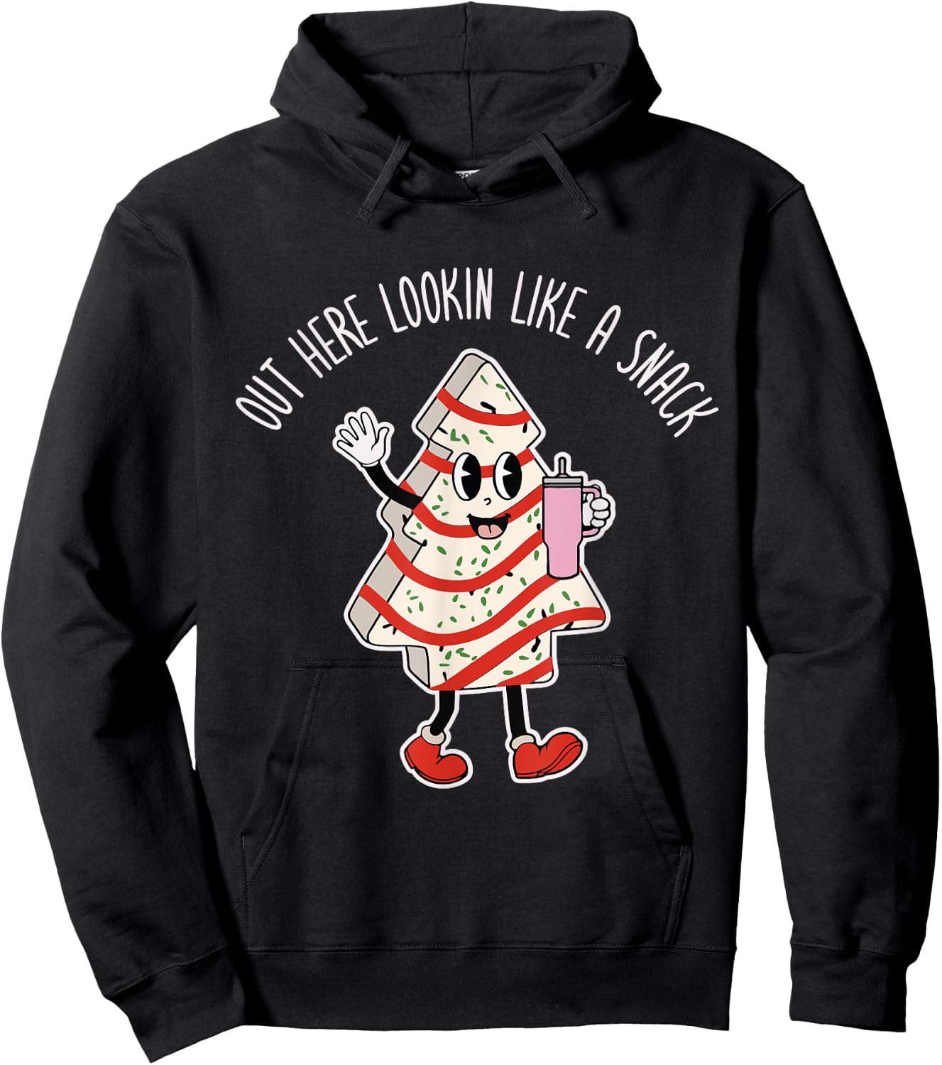 Out Here Looking Like A Snack Groovy Boo Jee Christmas Tree Hoodie - Hoodie | Black