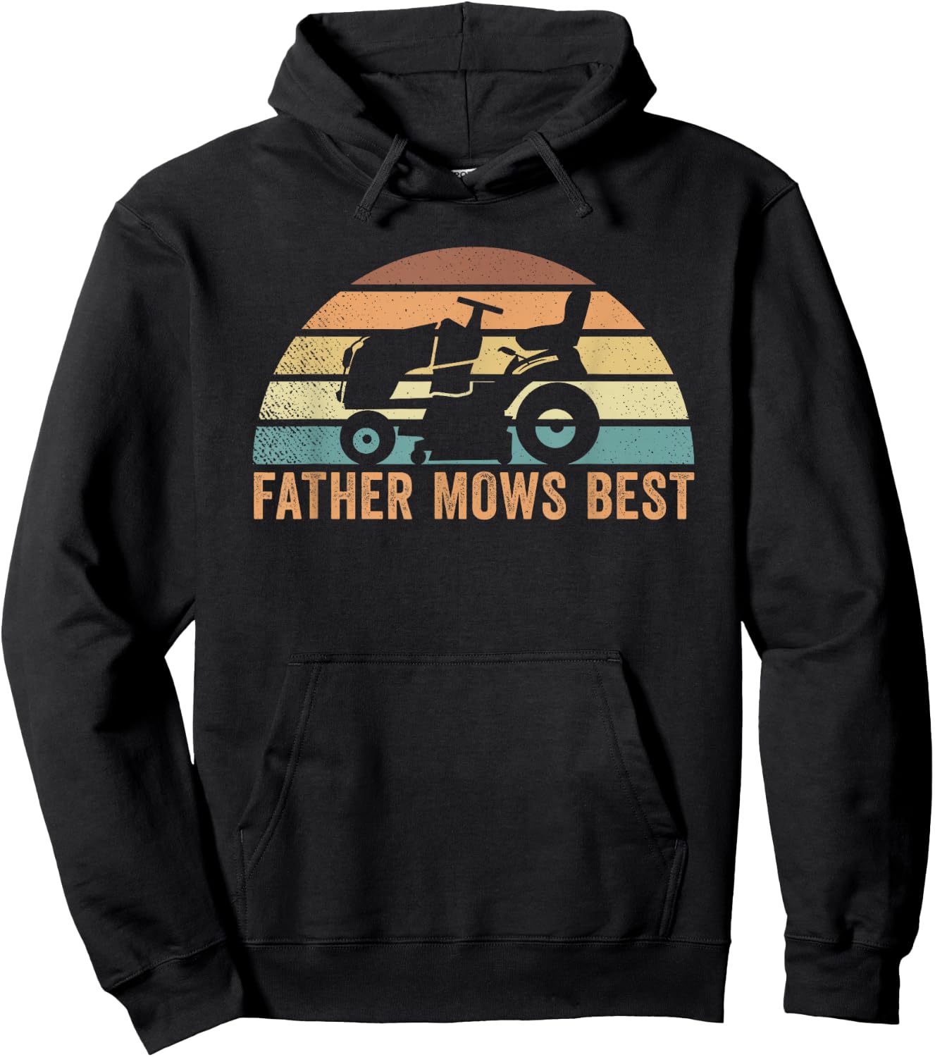 Father Mows Best Lawn Care Dad Mowing Gardener Father's Day Hoodie - Hoodie | Black