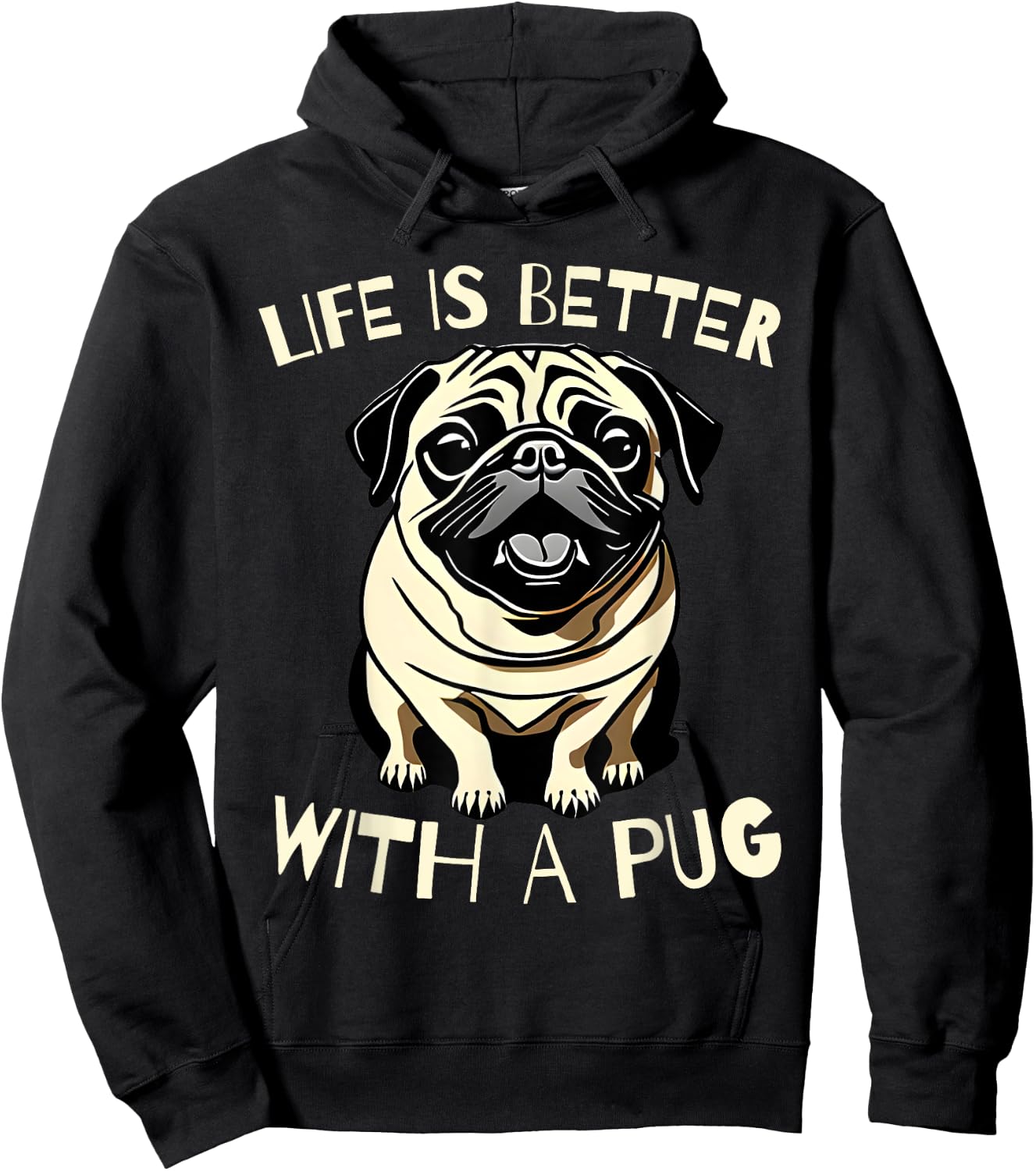Pug Dog Lover Funny Pug Owner Men Kids Cute Hoodie - Hoodie | Black