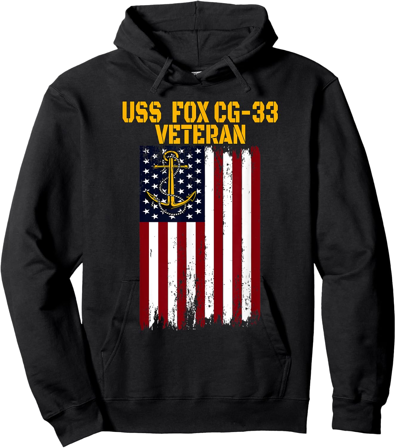 USS Fox CG-33 Cruiser Veterans Day Father's Day Hoodie - Hoodie | Black