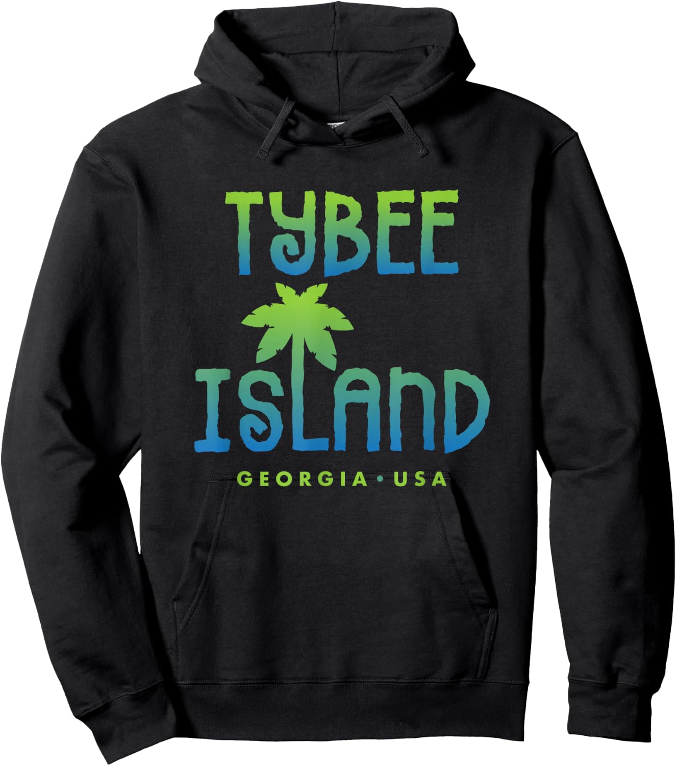 Tybee Island Georgia Typographic Design Hoodie - Hoodie | Black