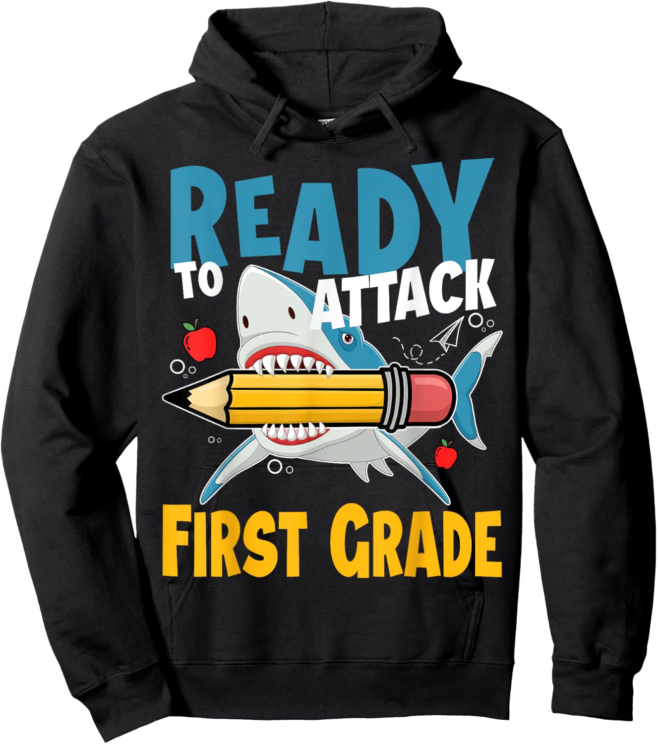 Kids First day of 1st Grade Ready to Attack First Grade Hoodie - Hoodie | Black