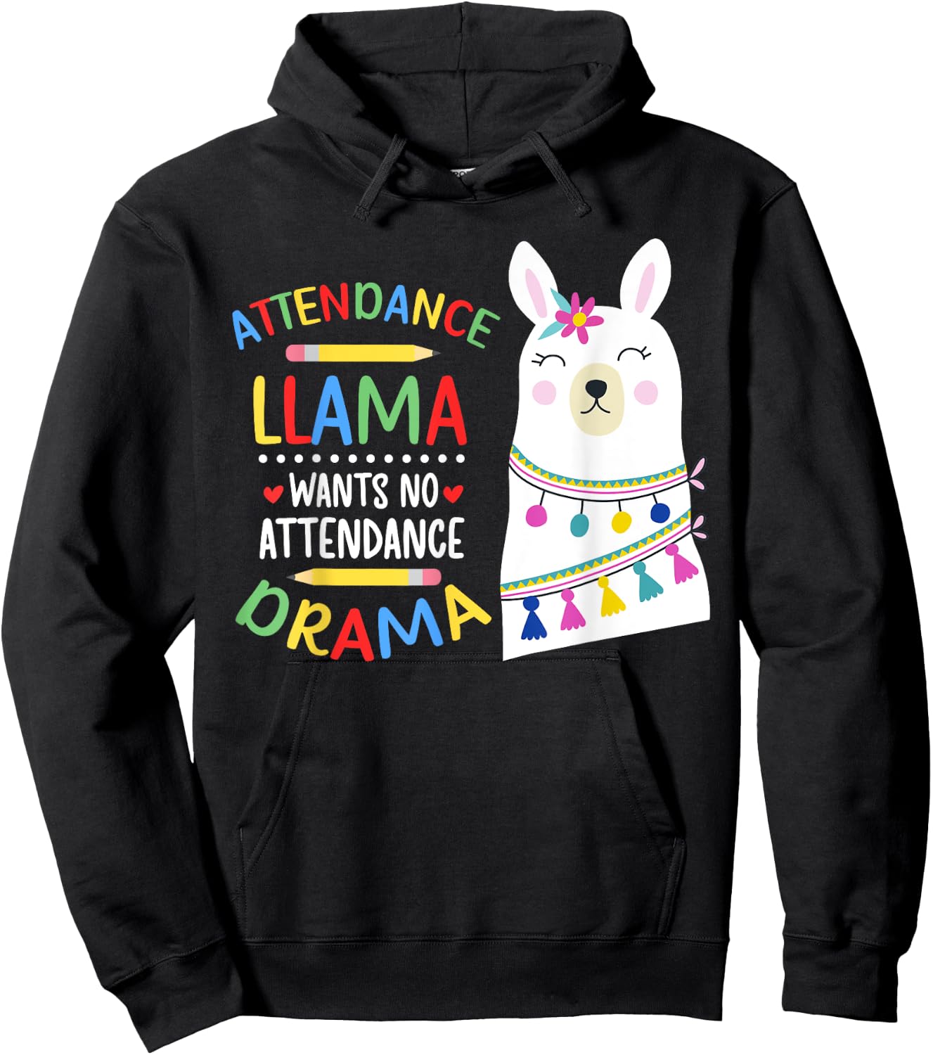 Attendance Llama Attendance Clerk School Attendance Clerk Hoodie - Hoodie | Black