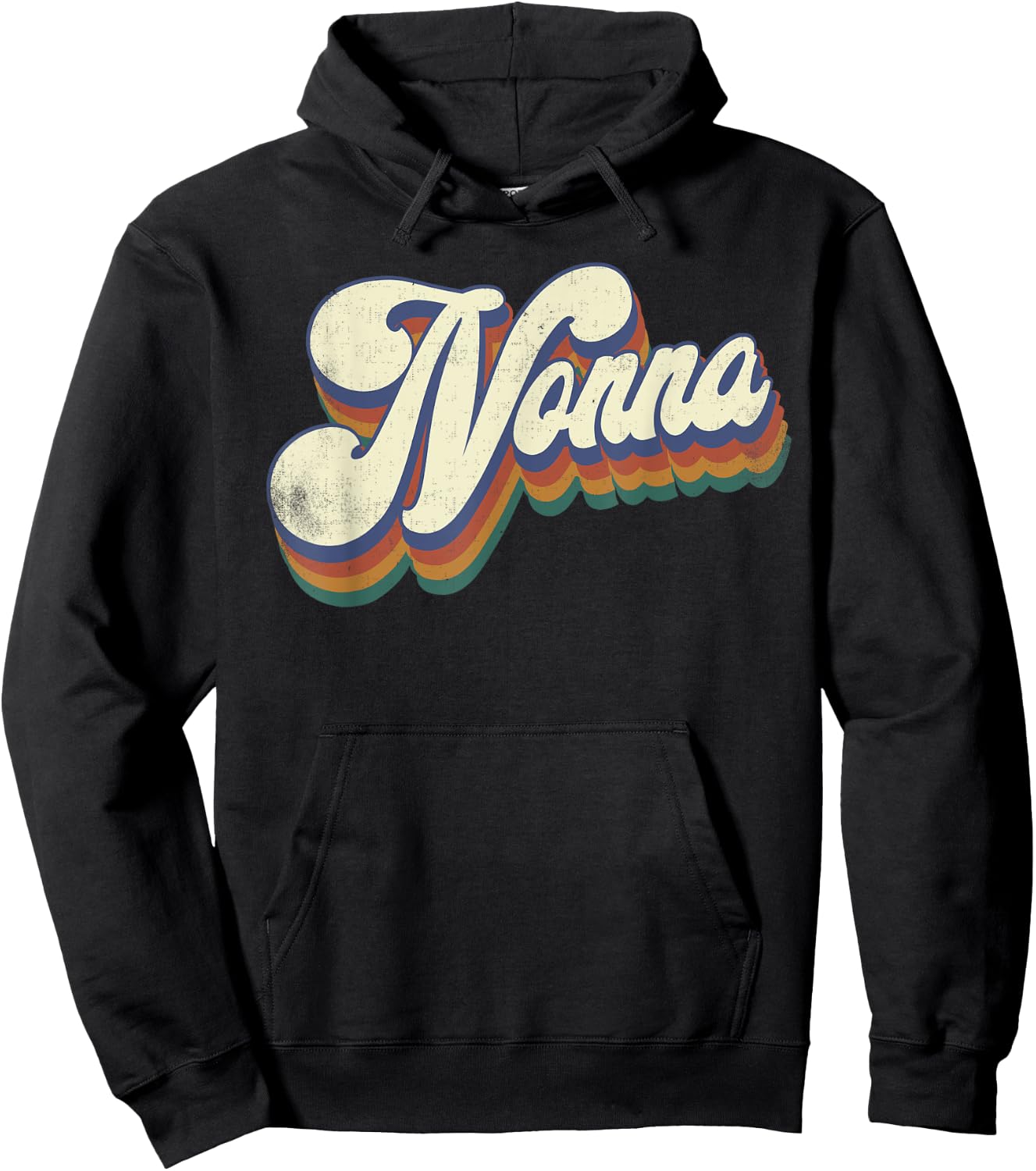 Nonna Gifts For Grandma Retro Vintage Mother's Day Nonna Hoodie - Hoodie | Black