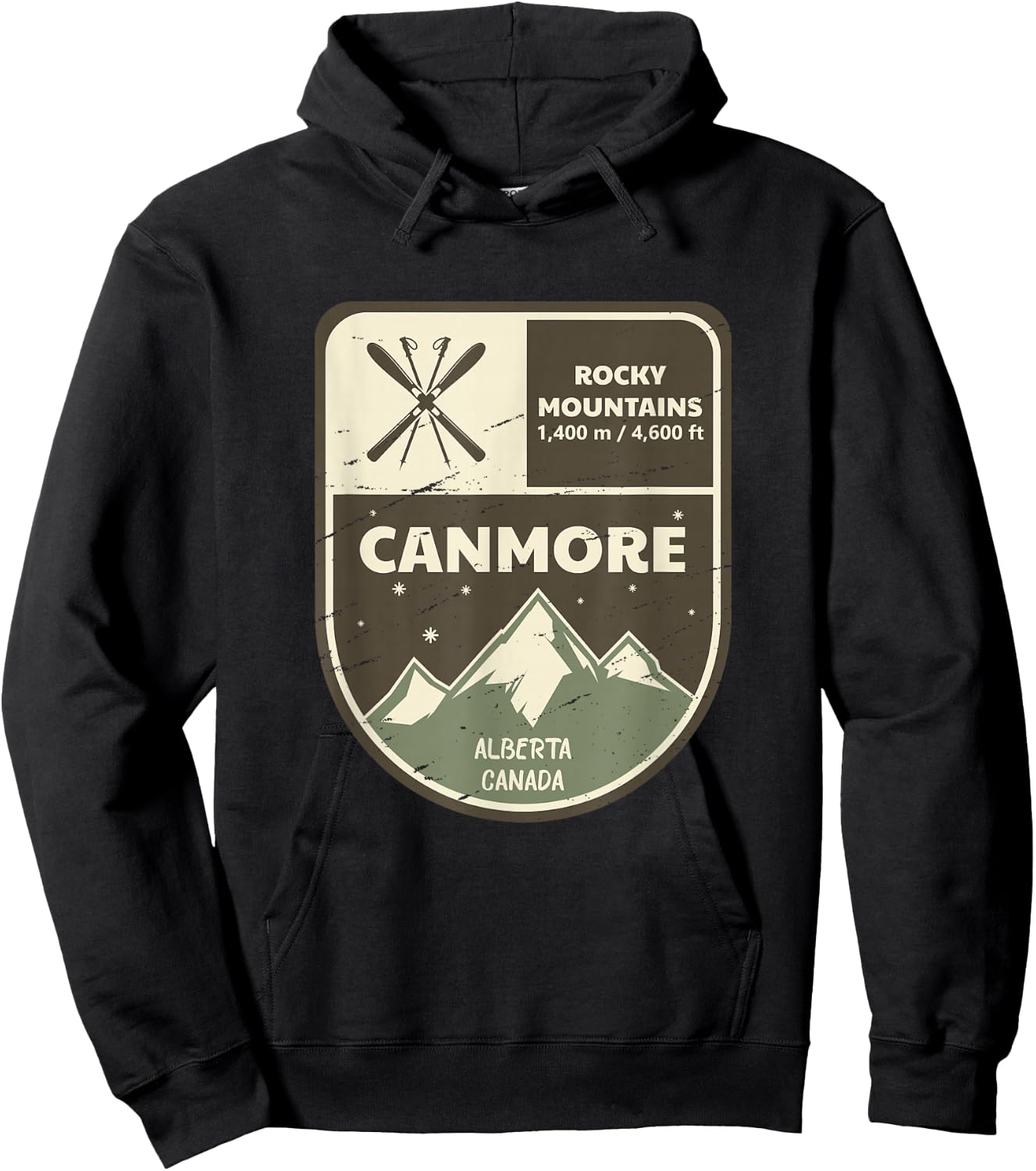 Canmore Alberta Canada Vintage Hoodie - Hoodie | Black