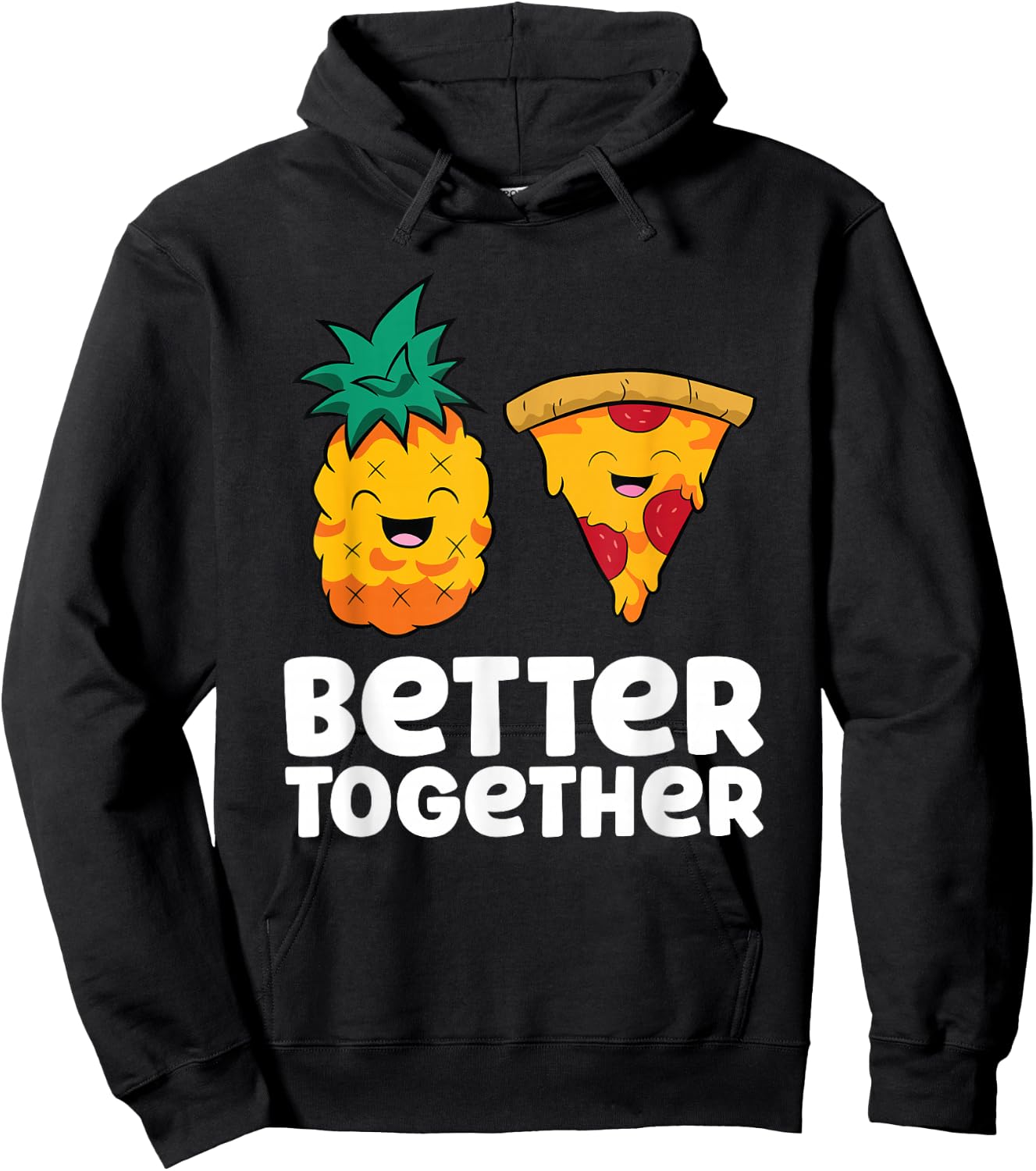 Pineapple Pizza Better Together Pizza Hawaii Hoodie - Hoodie | Black