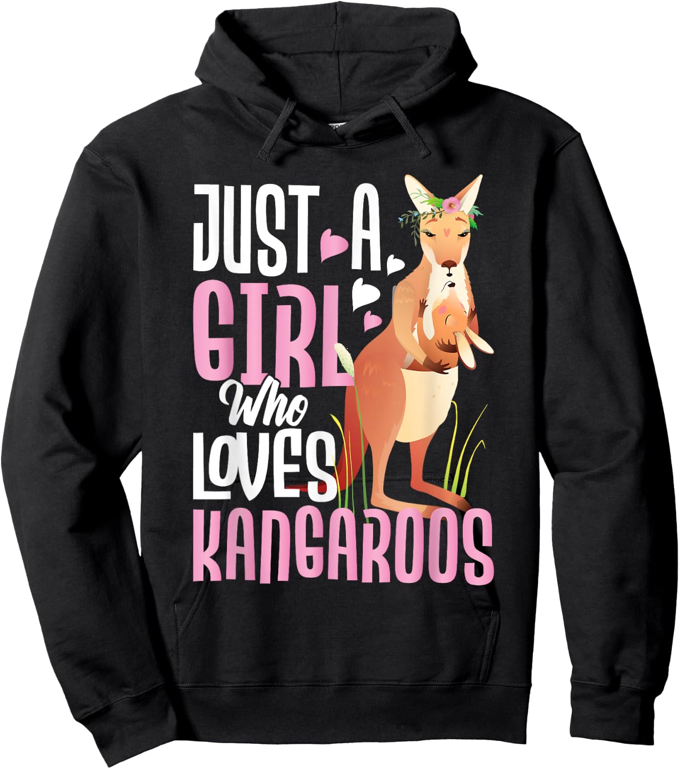 Just A Girl Who Loves Kangaroos - Australian Animal Lover Hoodie - Hoodie | Black