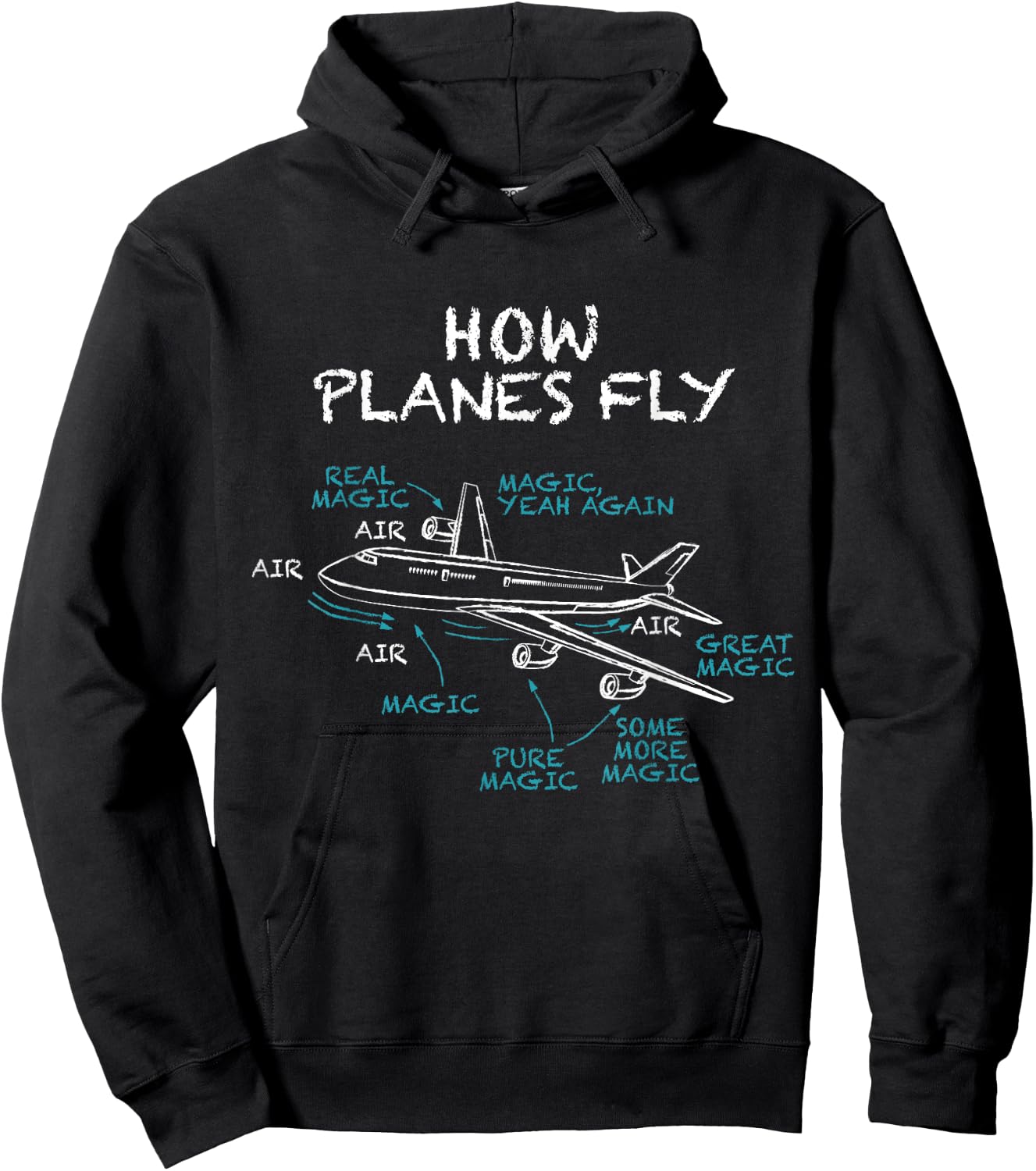 How Planes Fly Funny Pilot Aerospace Engineer Aviation B747 Hoodie - Hoodie | Black