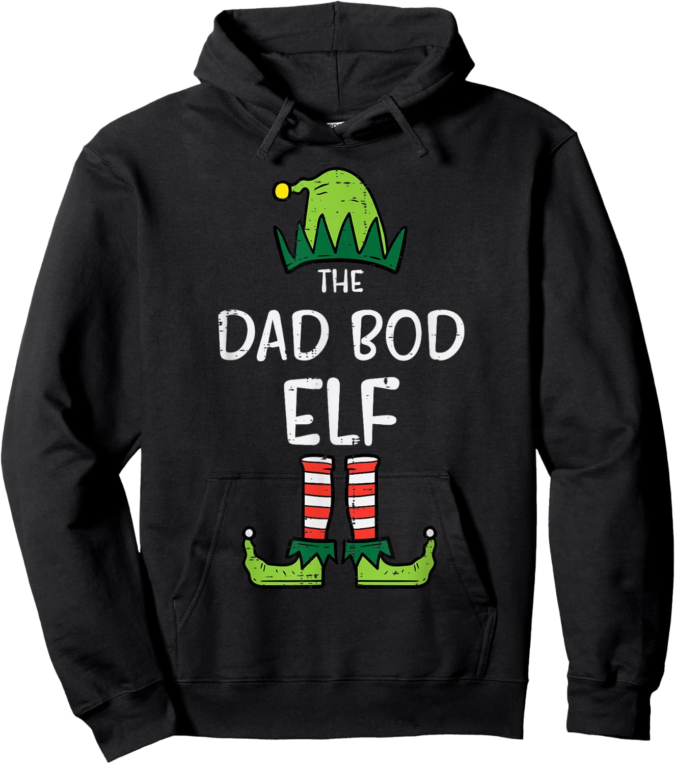 Dad Bod Elf Xmas Matching Christmas For Family Men Set Hoodie - Hoodie | Black