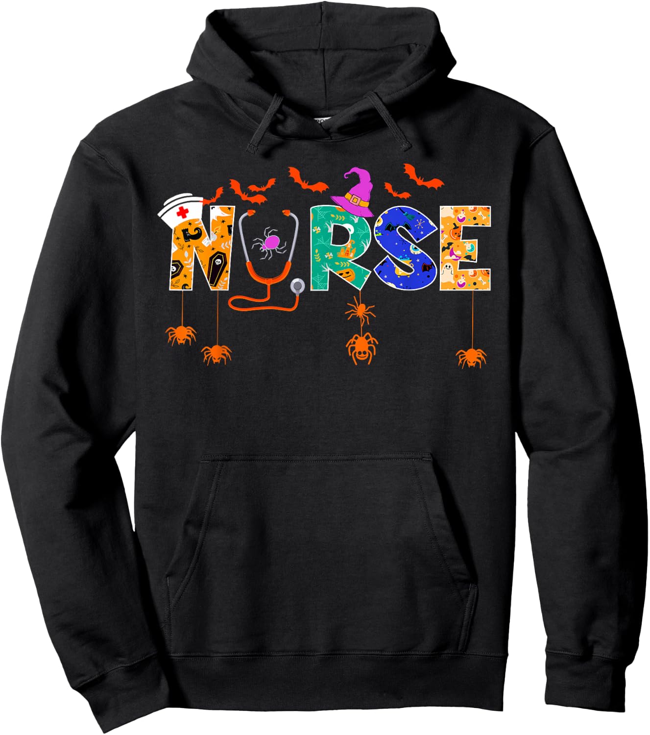 Nurse Halloween Gifts Spooky Nursing Halloween Hoodie - Hoodie | Black