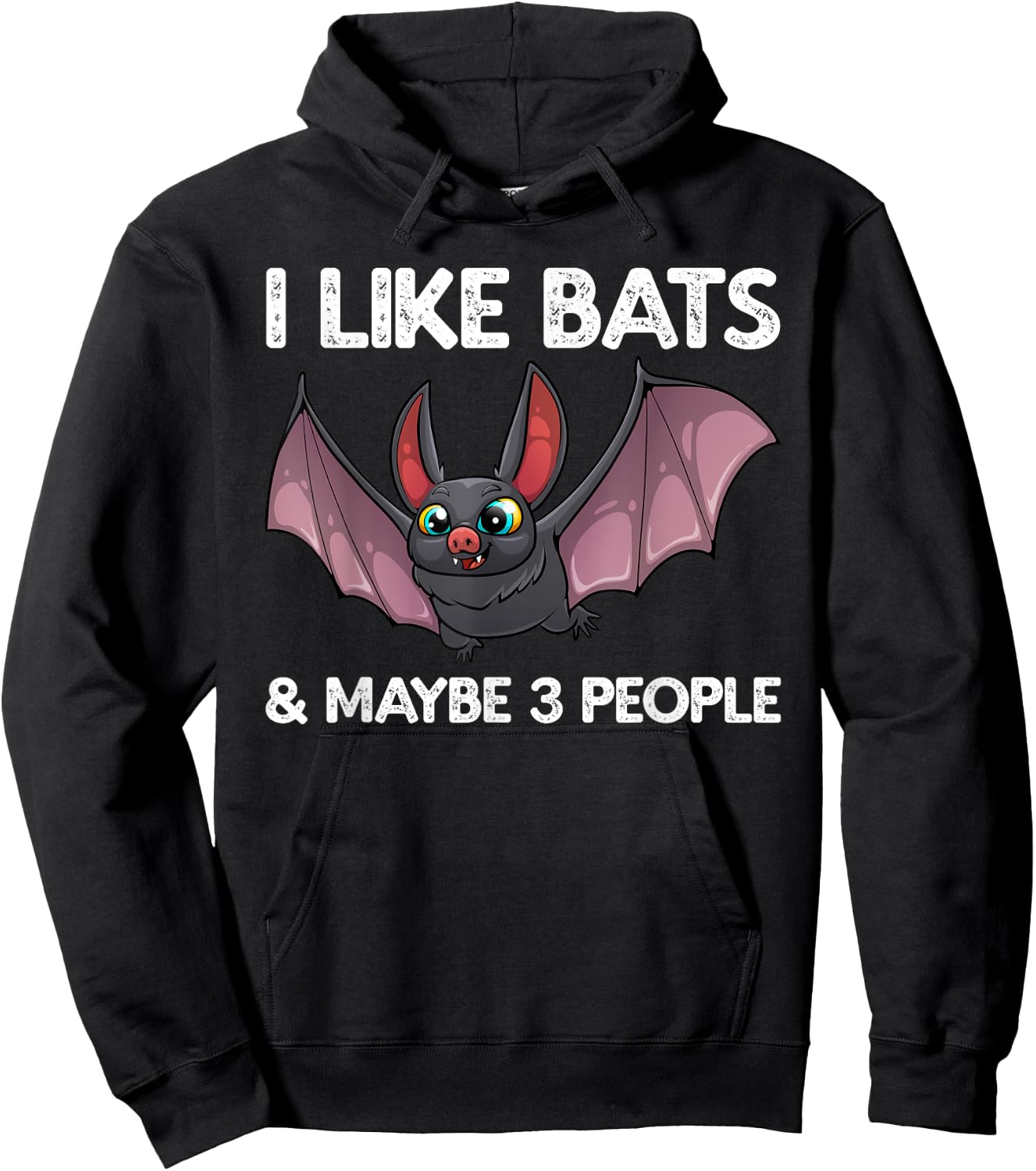 Cute Bat Art Women Nocturnal Bird Creature Bat Lover Hoodie - Hoodie | Black