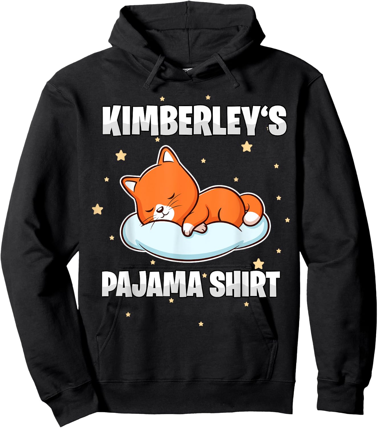 Kimberley's Pajama Shirt - Personalized Sleeping Hoodie - Hoodie | Black