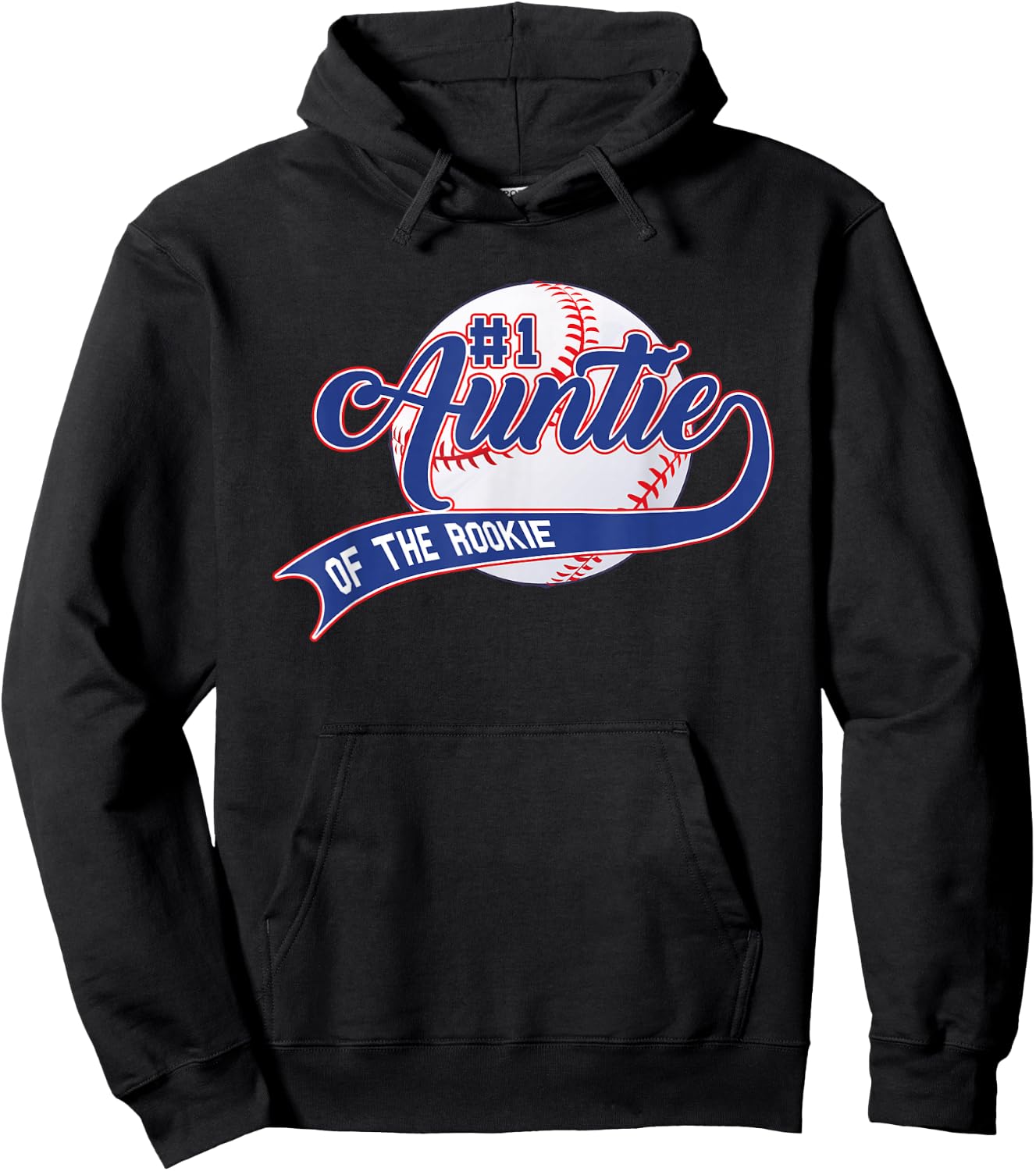 Auntie Of The Rookie 1st Birthday Baseball Family Rookie Hoodie - Hoodie | Black