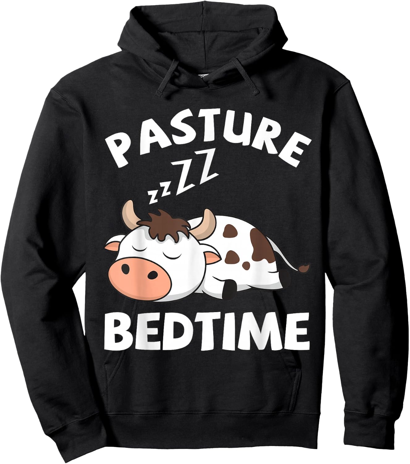 Pasture Bedtime Cows Lovers Funny Cattle Farmer Cow Farm Hoodie - Hoodie | Black