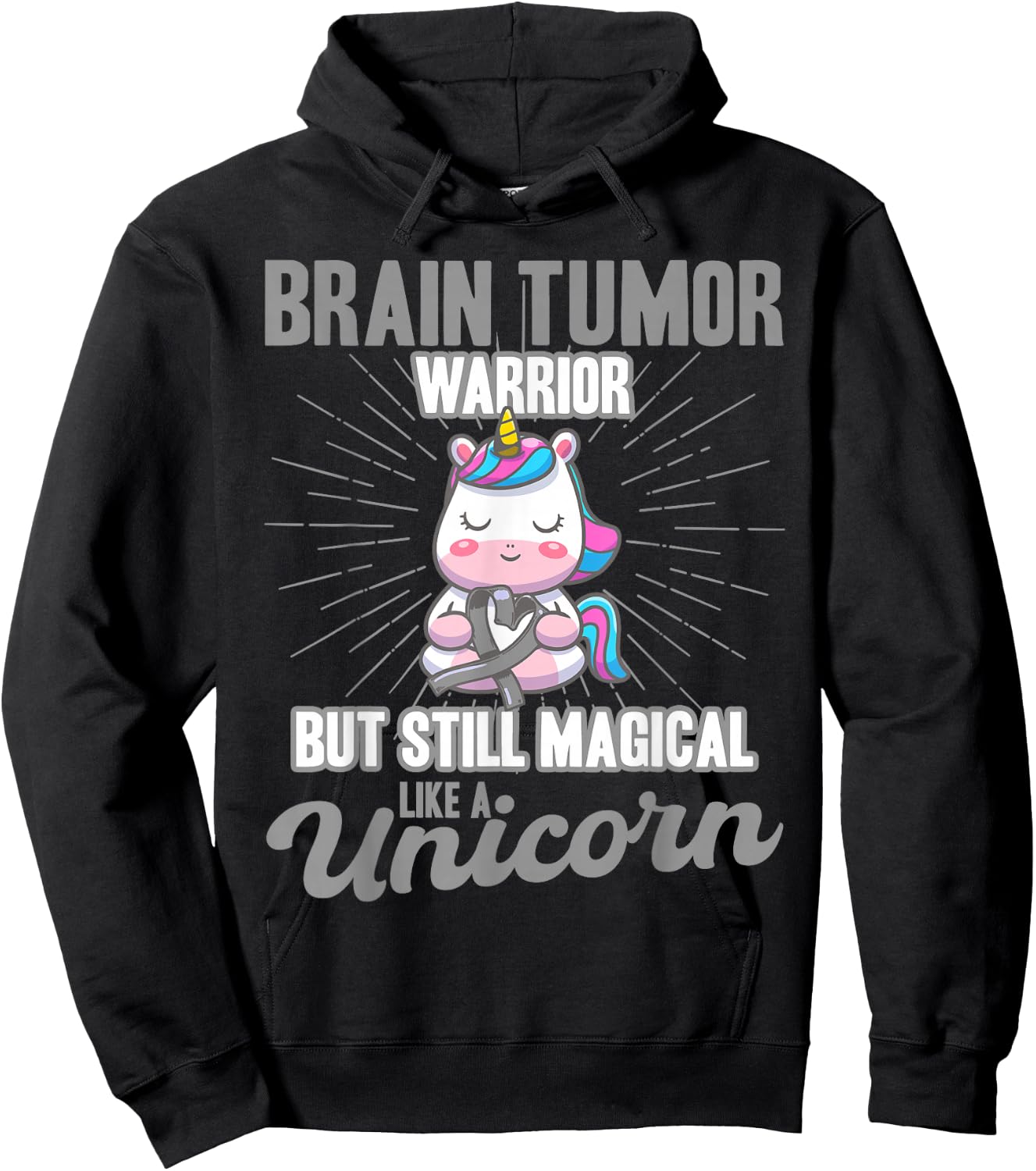 Magical Like A Unicorn Brain Tumor Awareness Hoodie - Hoodie | Black
