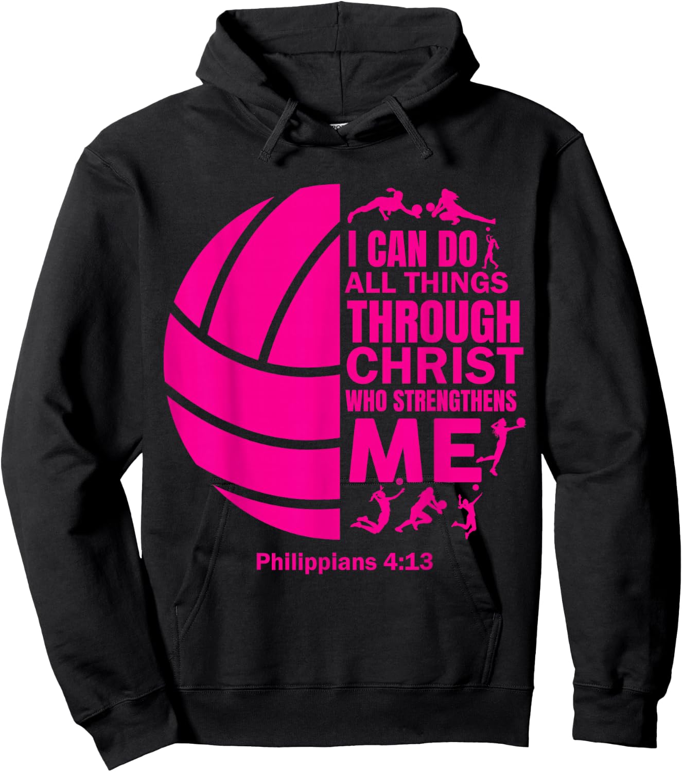 Women Volleyball-Shirt for Teen Girls Funny Christian Christ Hoodie - Hoodie | Black