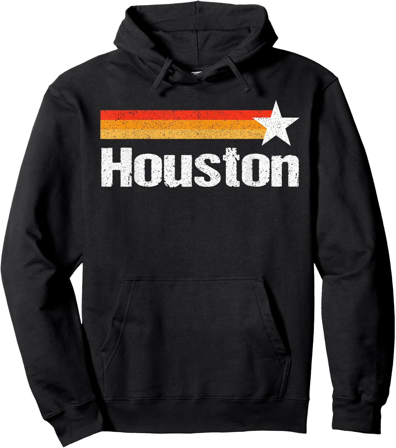 Vintage Houston Texas Houston Strong Stripes USA Texas Men Hoodie - Hoodie | Black