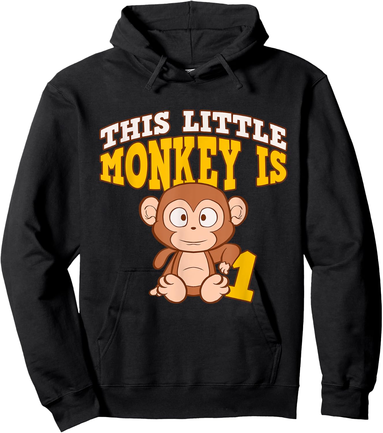 This Little Monkey Is 1 1st Birthday Party Bday Celebrant Hoodie - Hoodie | Black