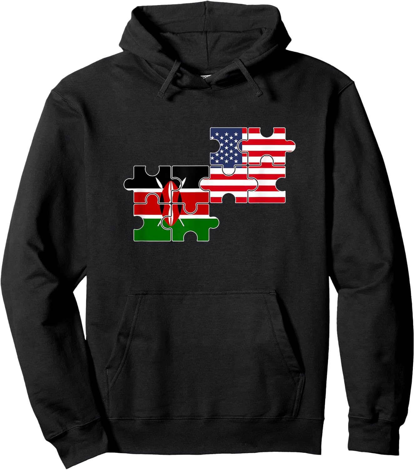Kenya USA Flag American Kenyan Hoodie - Hoodie | Black