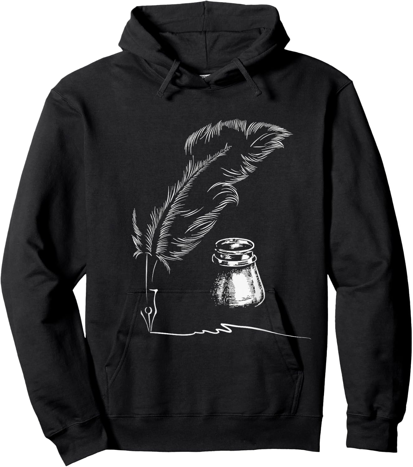 Feather Inkpot - Author Book Writer Novelist Poet Writing Small Hoodie - Hoodie | Black