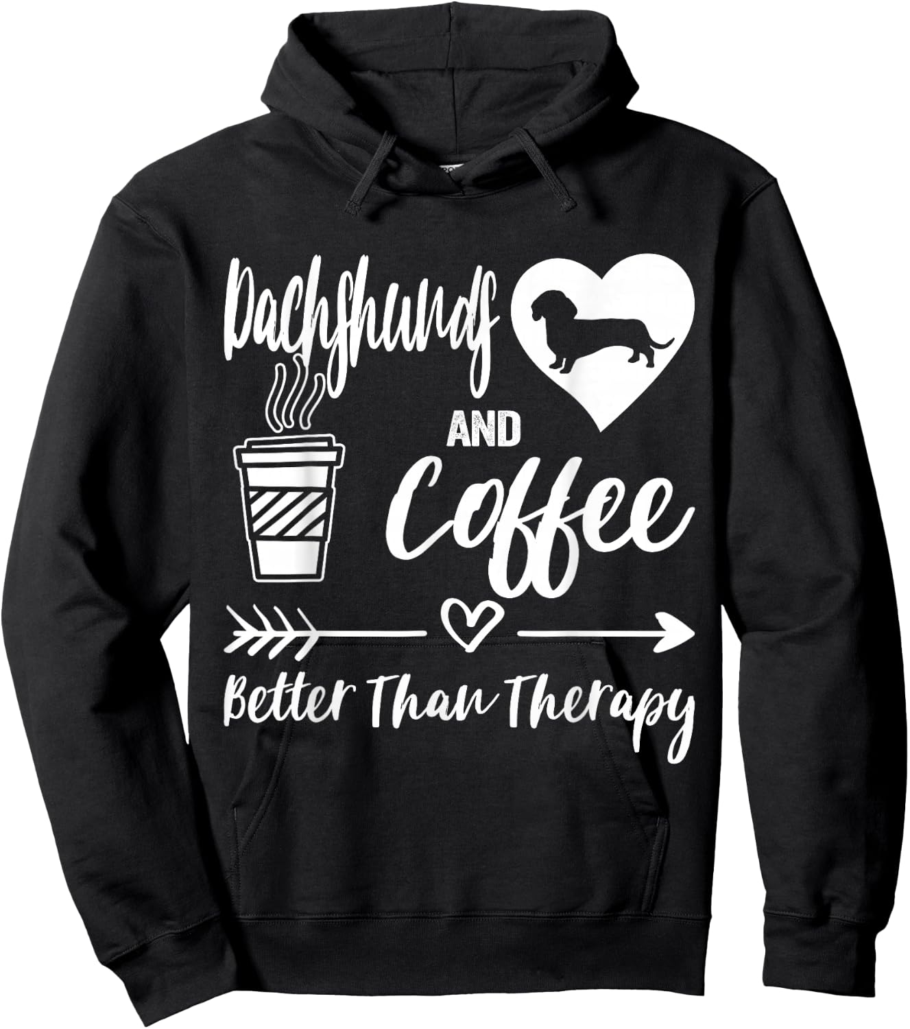 Dachshunds And Coffee Dachshund Mom Dachshund Dad Coffee Hoodie - Hoodie | Black