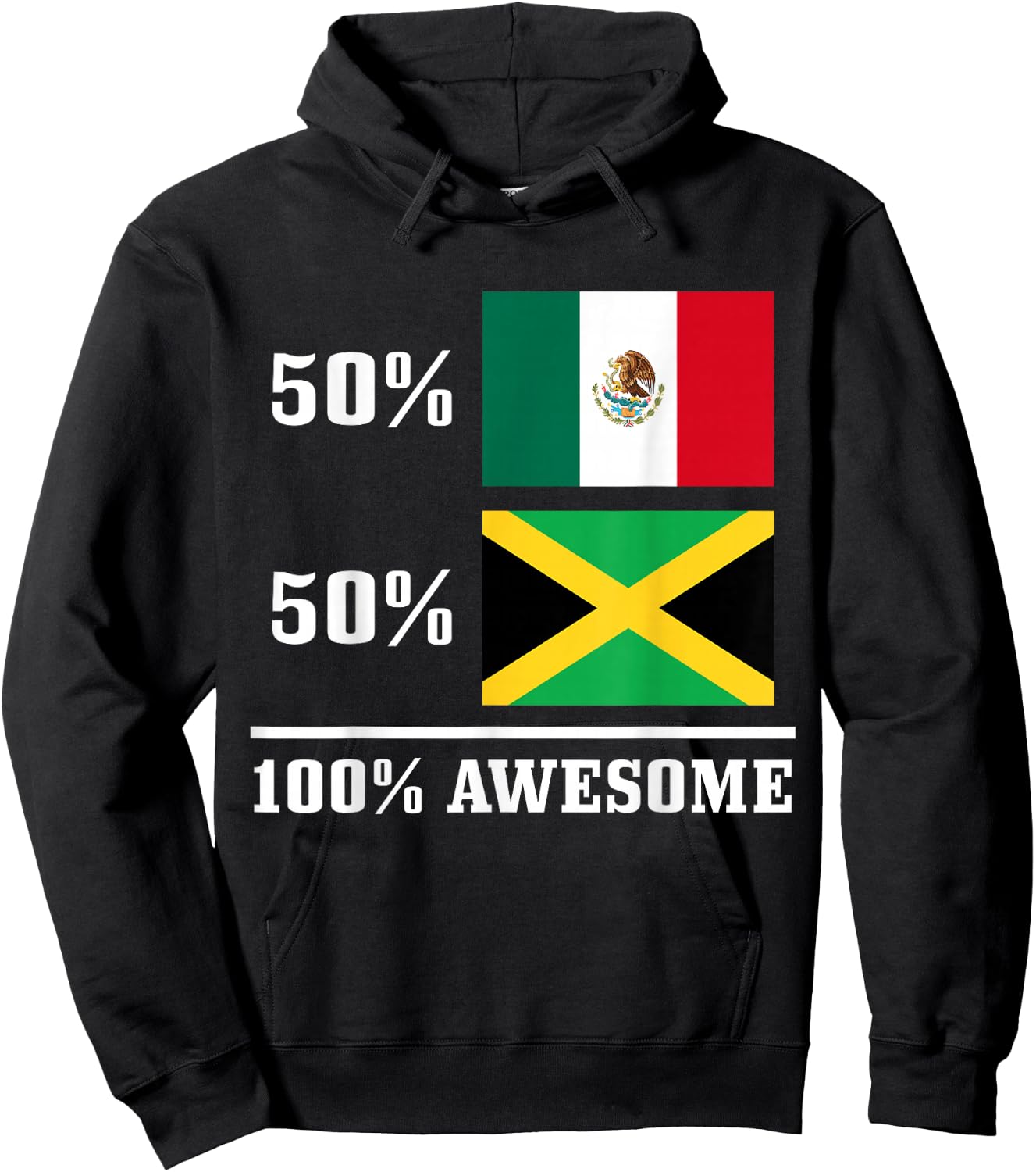 Mexico Jamaica Mexican Jamaican Flag Pride Funny Hoodie - Hoodie | Black