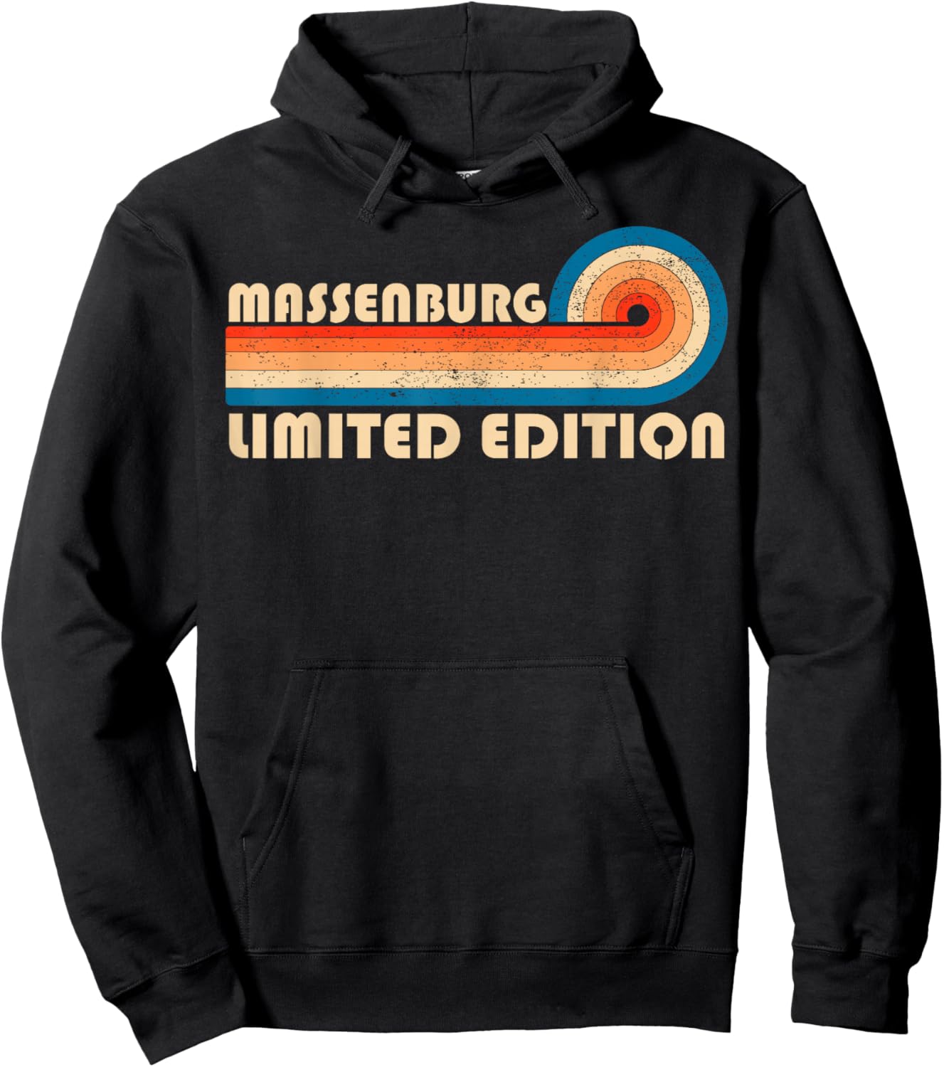 MASSENBURG Surname Retro Vintage 80s 90s Birthday Reunion Hoodie - Hoodie | Black