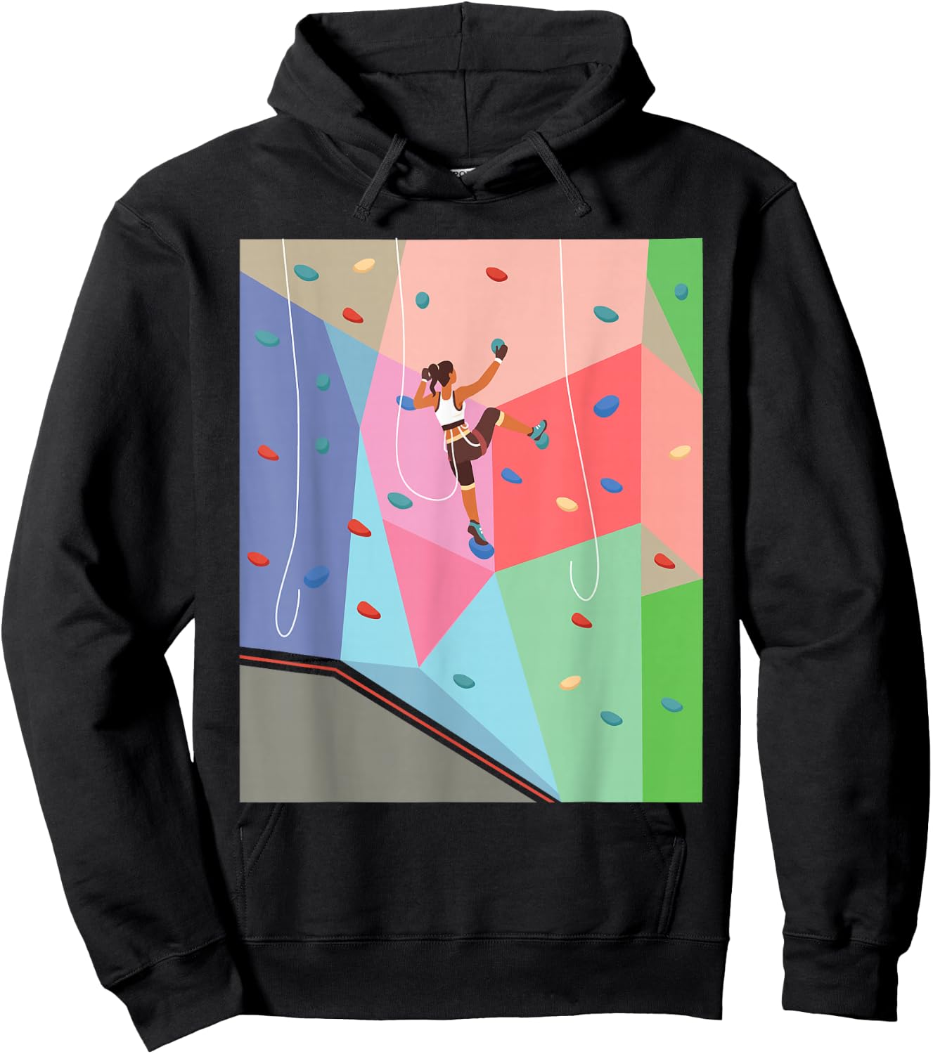 Wall Climbing Girl - Rock Climber Indoor Sports Adventure Hoodie - Hoodie | Black