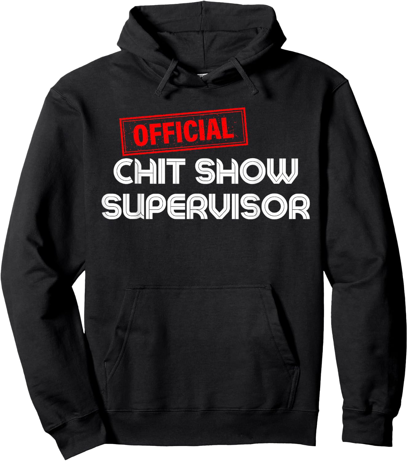 Retro Vintage Official Chit Show Supervisor Funny Mom Dad Hoodie - Hoodie | Black