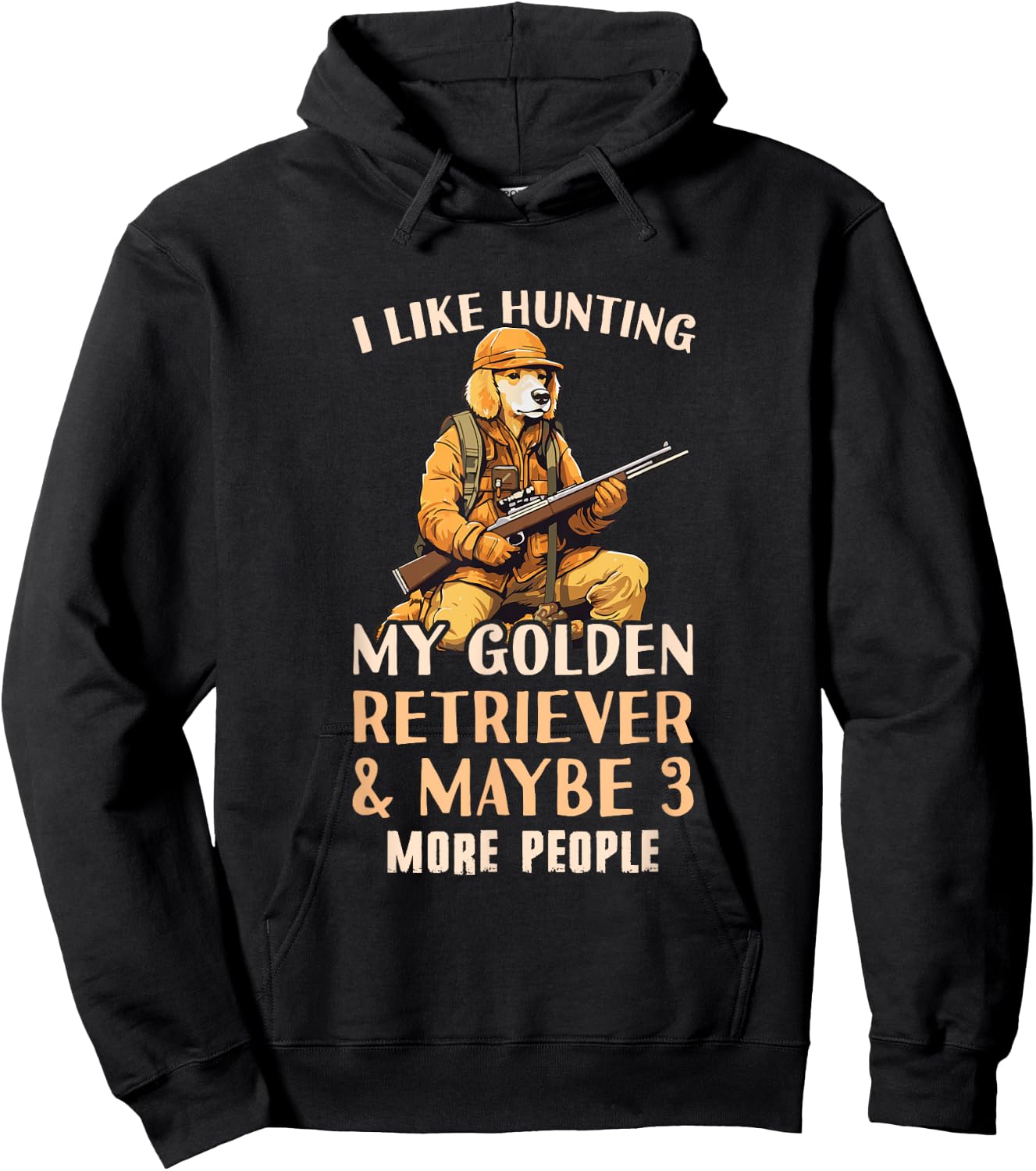 Golden Retriever Hunter Outfit & Golden Retriever Hunting Hoodie - Hoodie | Black