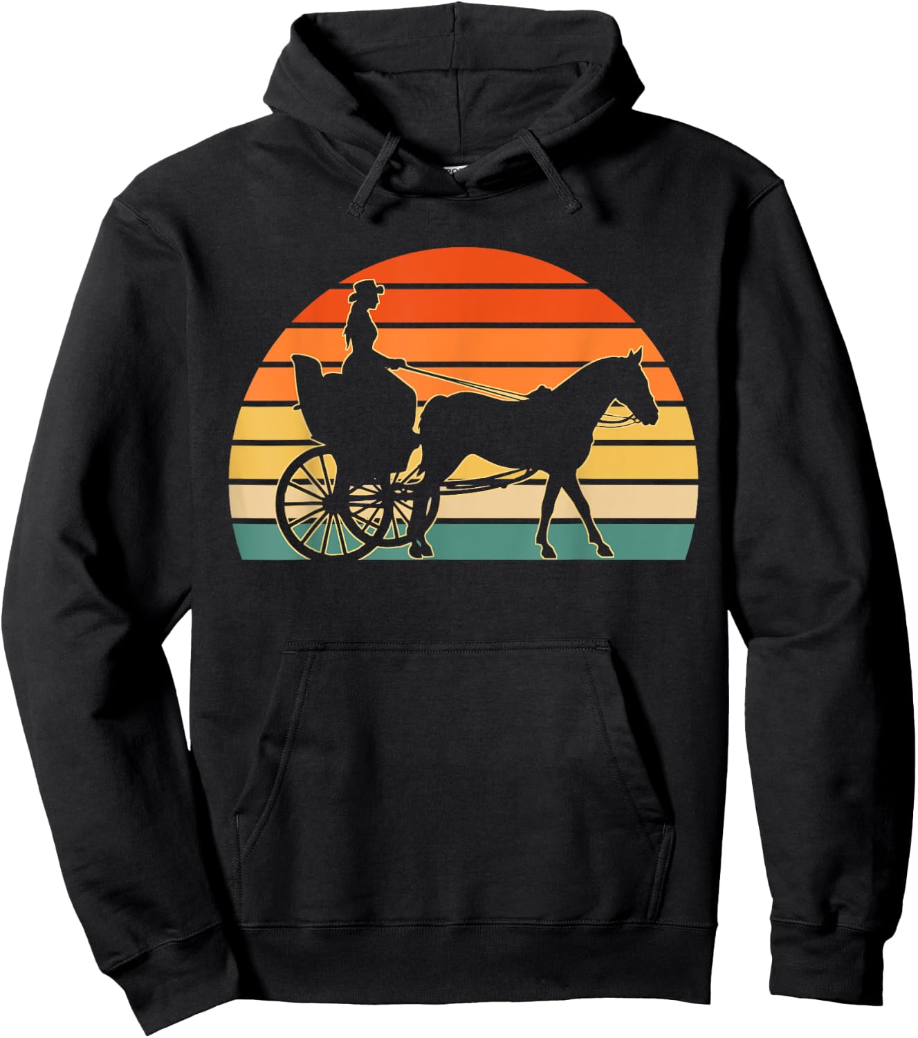 Horse Carriage Driving Women Horse Riding Cowgirl Hoodie - Hoodie | Black