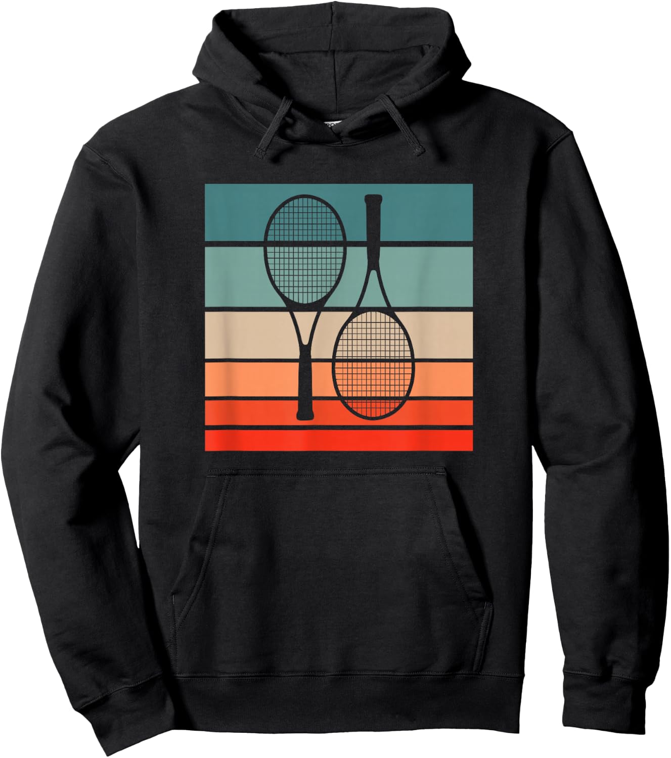 Tennis Retro Style Vintage Hoodie - Hoodie | Black