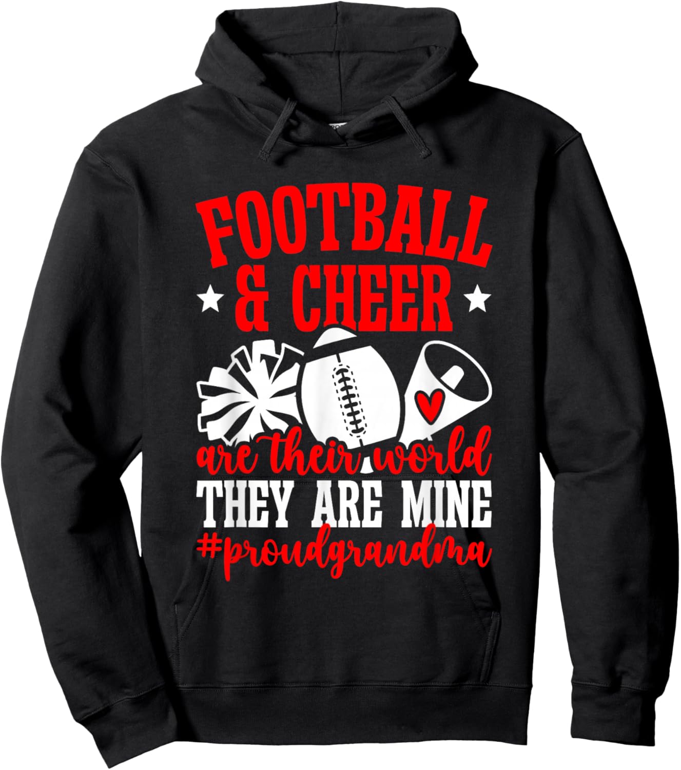 Football & Cheer Grandma Cheerleading and Football Grandma Hoodie - Hoodie | Black