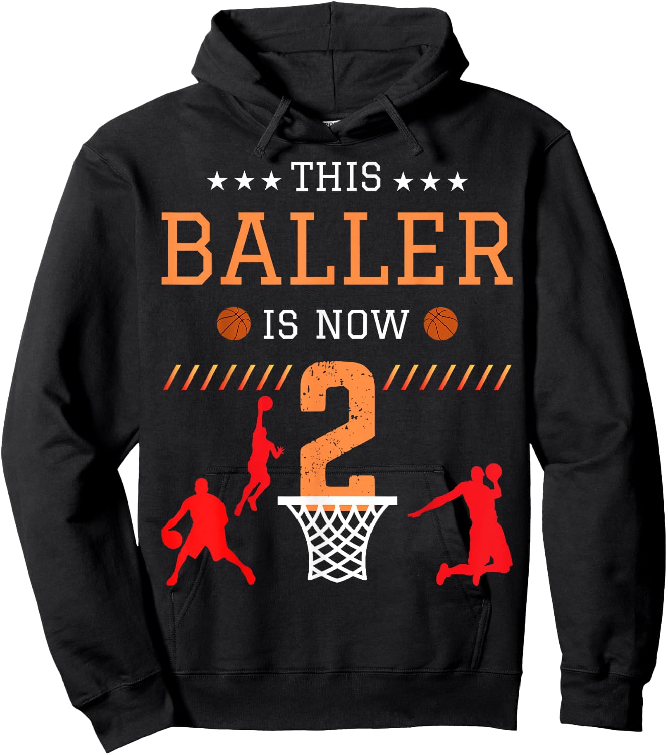 This Baller Is Now 2 Basketball Lover Funny 2th Birthday Hoodie - Hoodie | Black