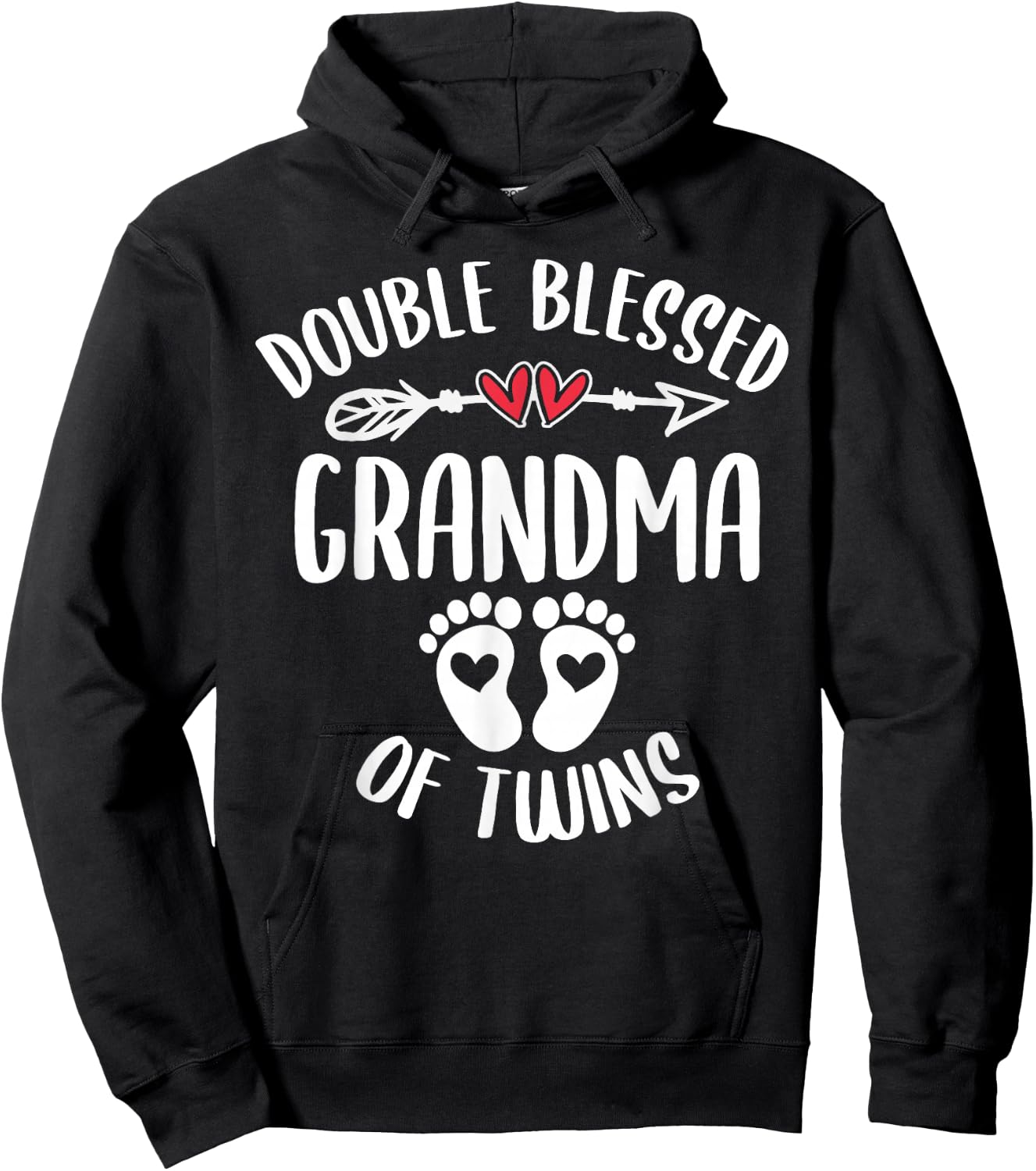Double Blessed Grandma Of Twins - Funny Twin Grandmother Hoodie - Hoodie | Black
