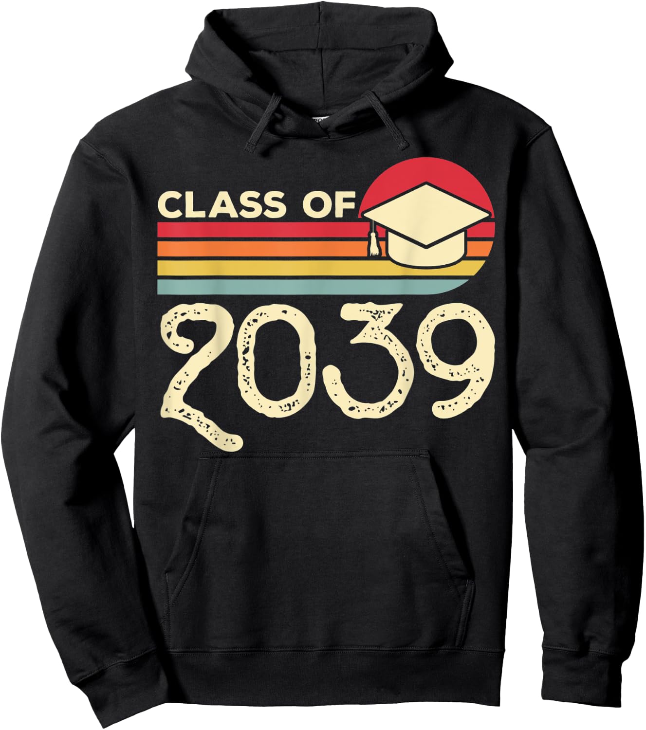 Class of 2039 Grow With Me Vintage Pre-K First Day of School Hoodie - Hoodie | Black