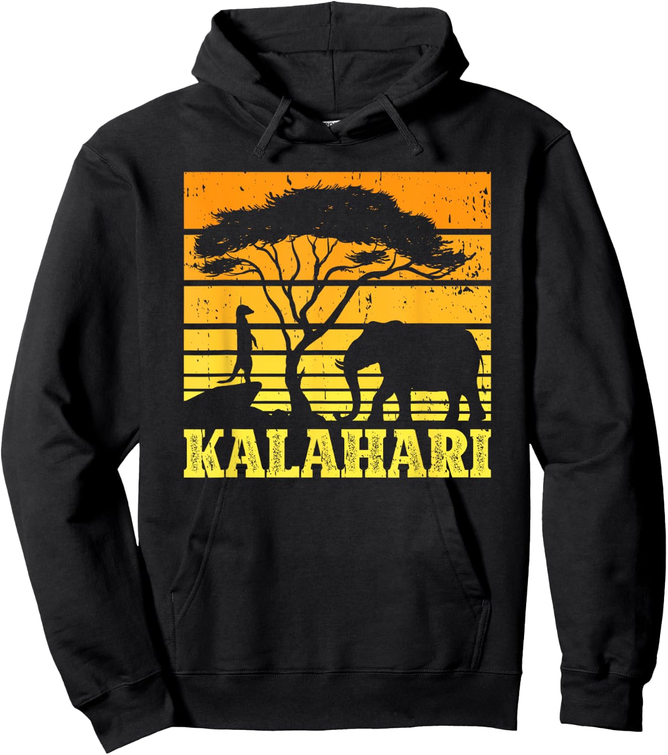 Kalahari Desert Africa Elephant Wildlife Safari Vacation Hoodie - Hoodie | Black