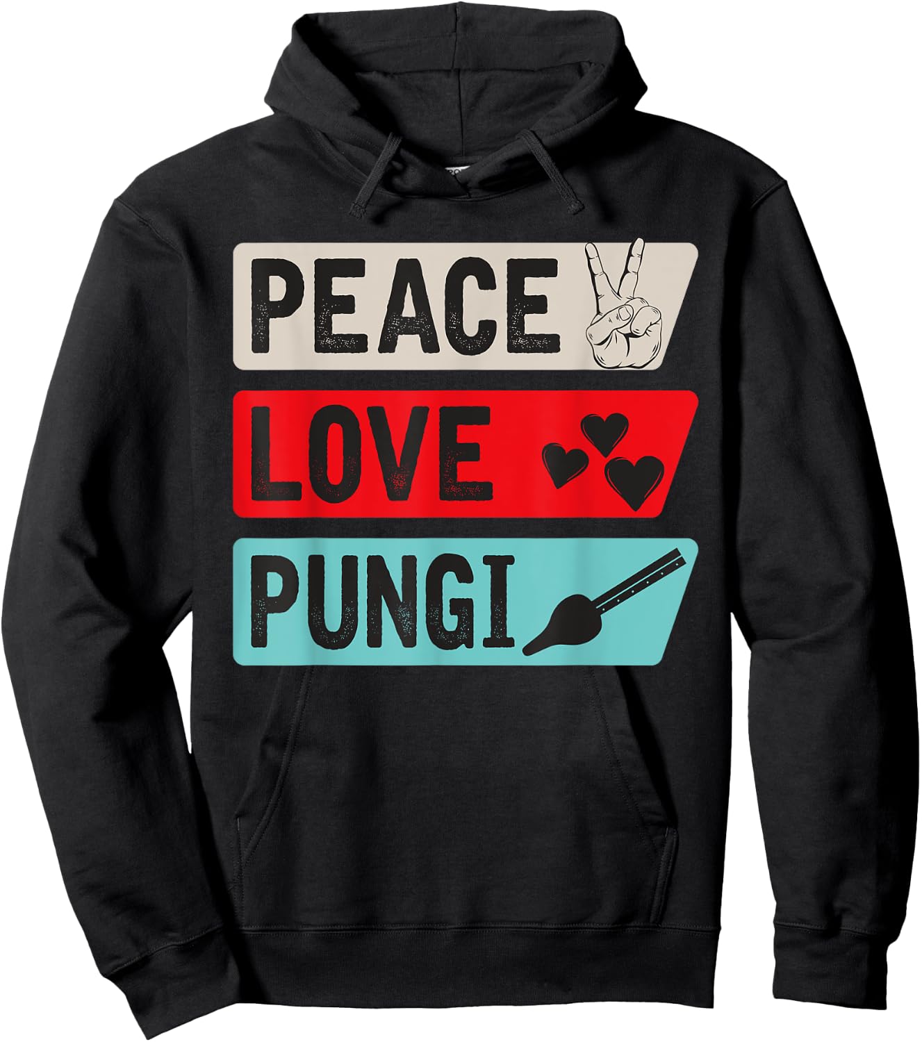 Peace Love Pungi Musical Instrument Punji Music Player Hoodie - Hoodie | Black