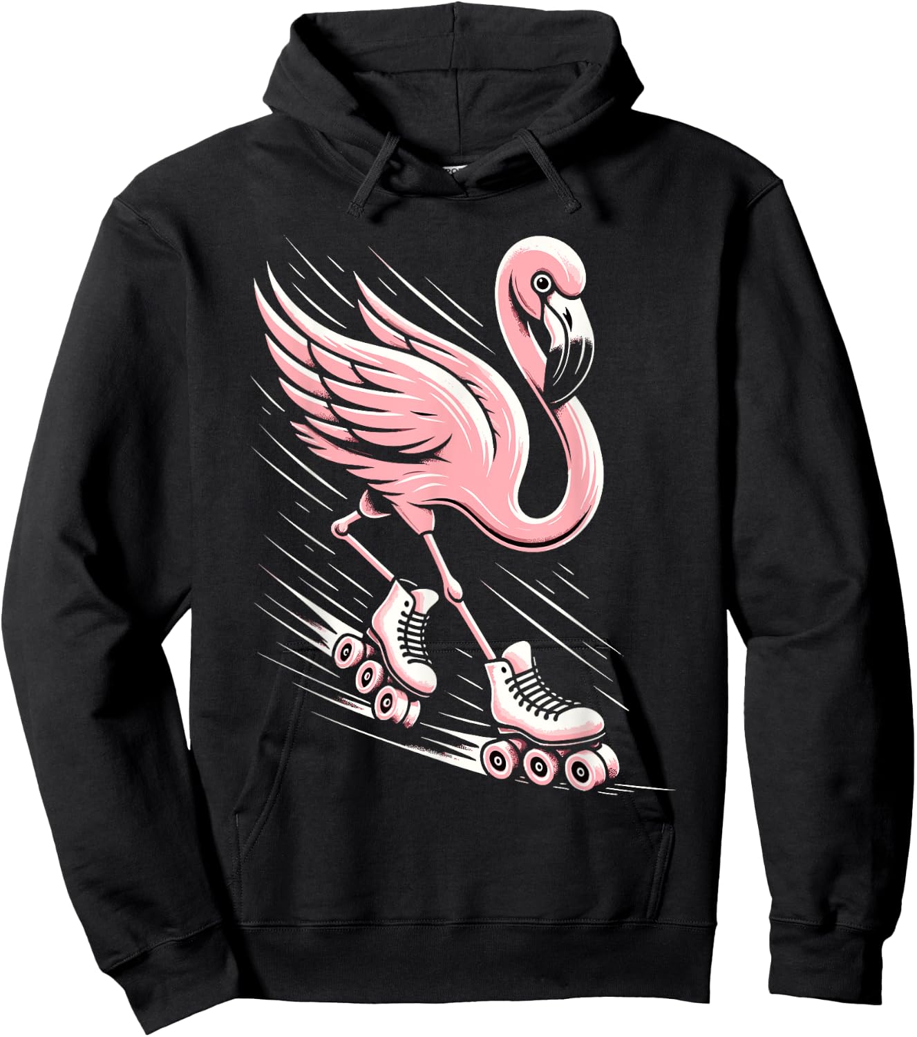 Flamingo Roller Skating Rollerskating Inline Skates Hoodie - Hoodie | Black