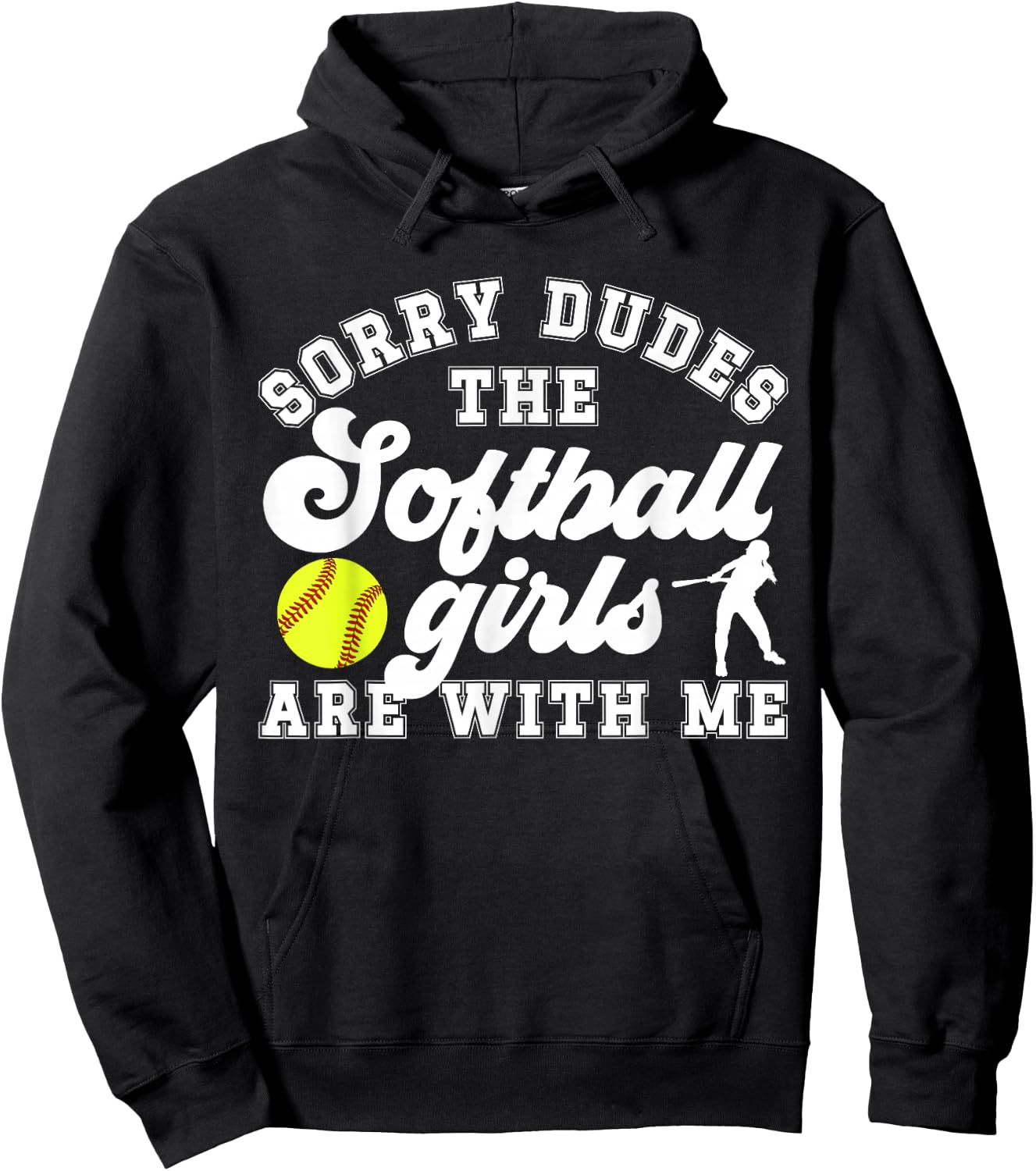 Softball Girls Softball Brother Of A Softball Player Hoodie - Hoodie | Black
