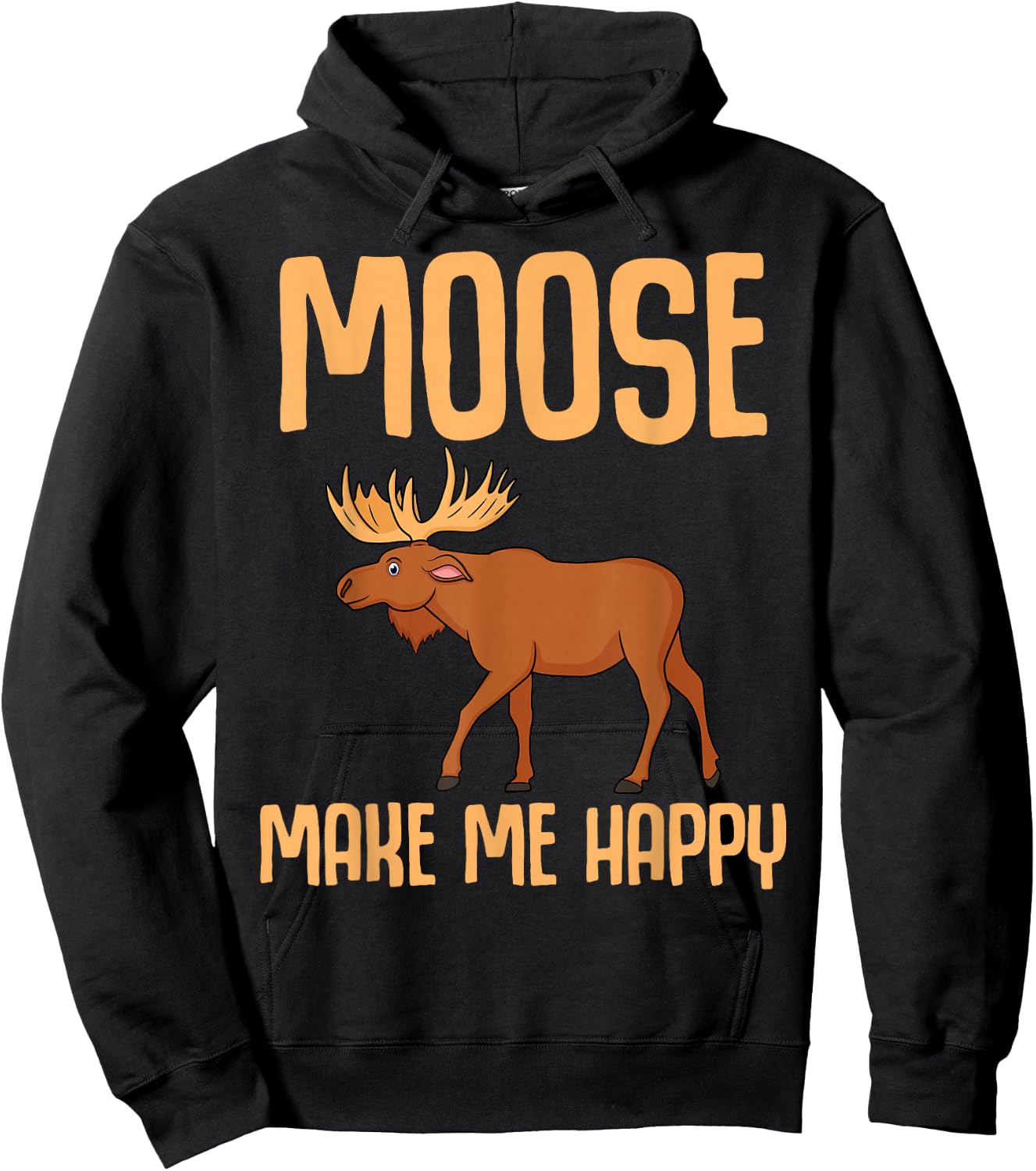 Funny Moose For Kids Boys Girls Antler Fallow Deer Animal Hoodie - Hoodie | Black