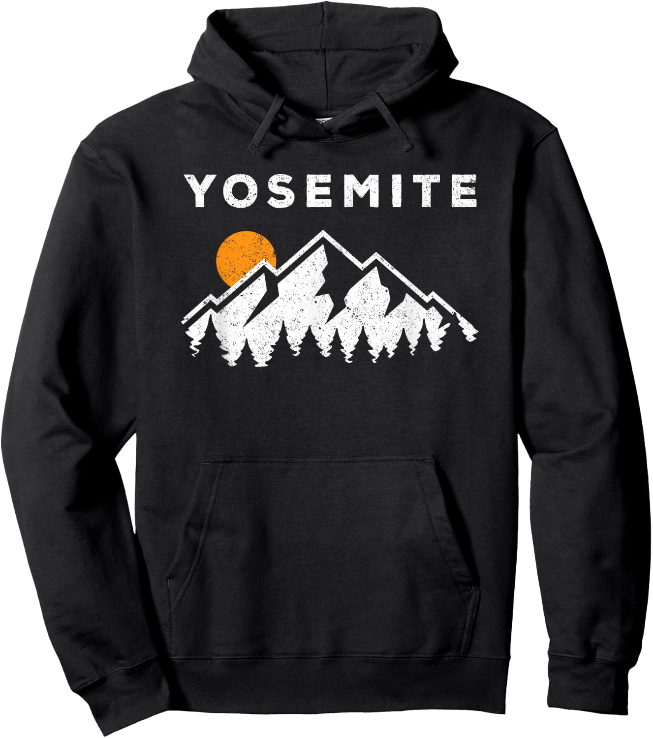 Retro Yosemite California Hiking National Park Hoodie - Hoodie | Black