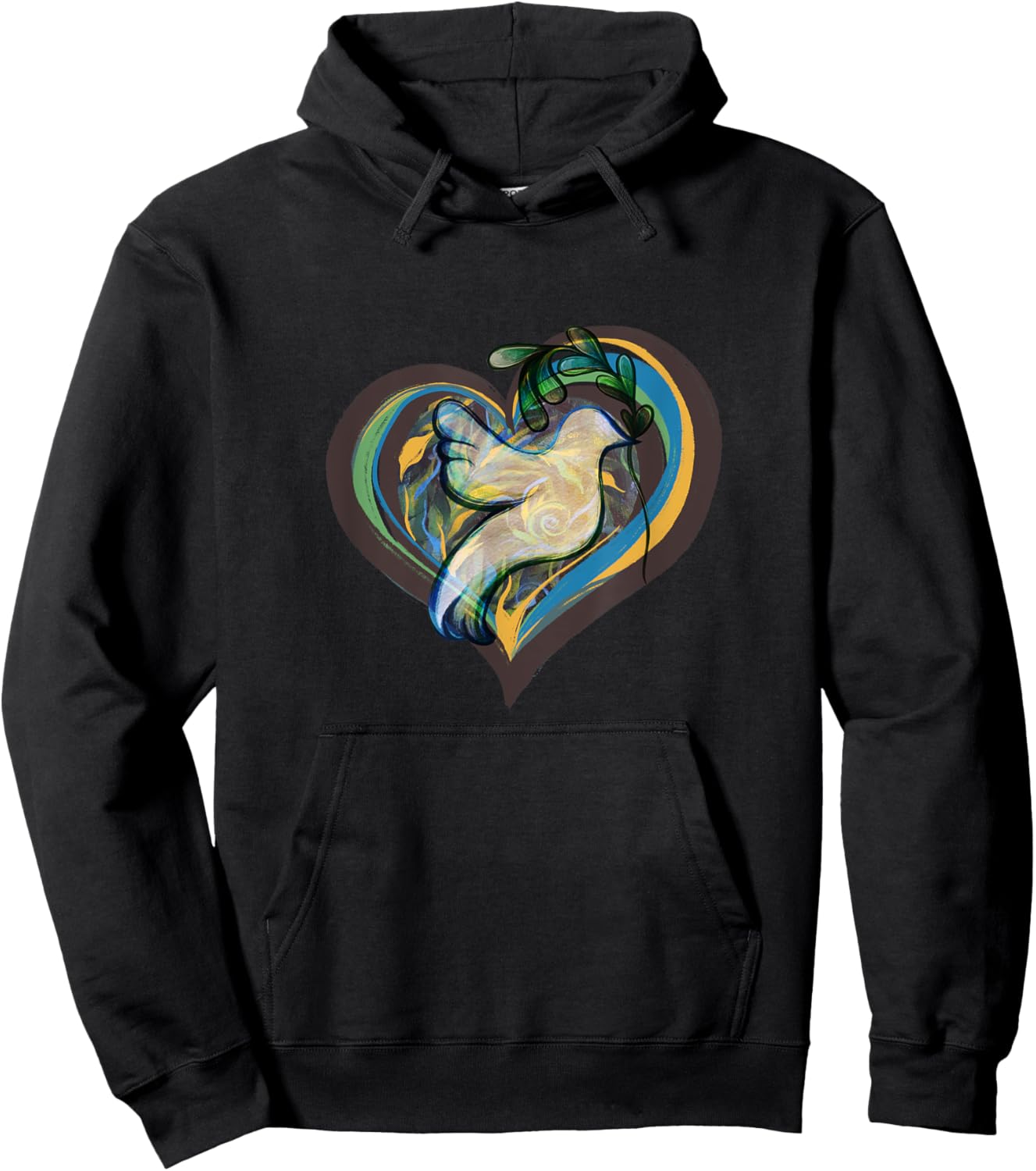 CAT -Kids Peace , Black, Small, Short Sleeve, , Classic Fit, Modern Peace Theme, Bird, Hearts, All Seasons, 1 Count, 0 Pockets, Stretchable, Adults Hoodie - Hoodie | Black
