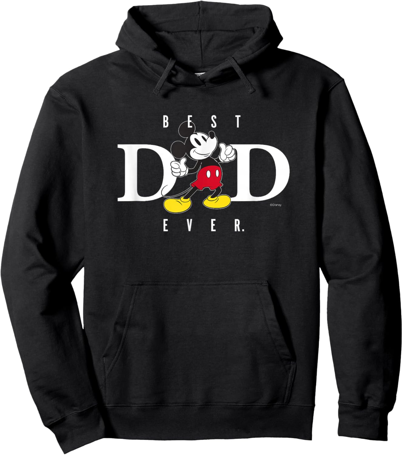 Disney Mickey Mouse Best Dad Ever Thumbs Up Father's Day Hoodie - Hoodie | Black