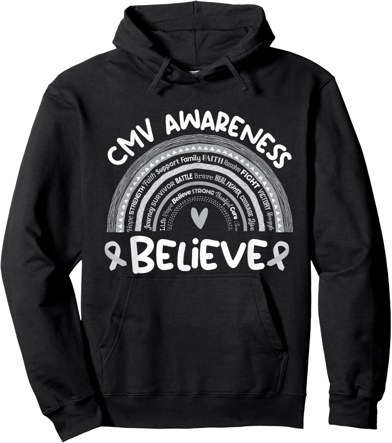 Believe | Cytomegalovirus Awareness Month Shirt | CMV Hoodie - Hoodie | Black