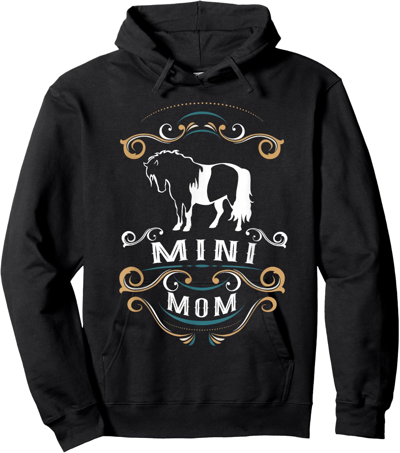 Mini Mom | Trending Miniature Horse Hoodie - Hoodie | Black