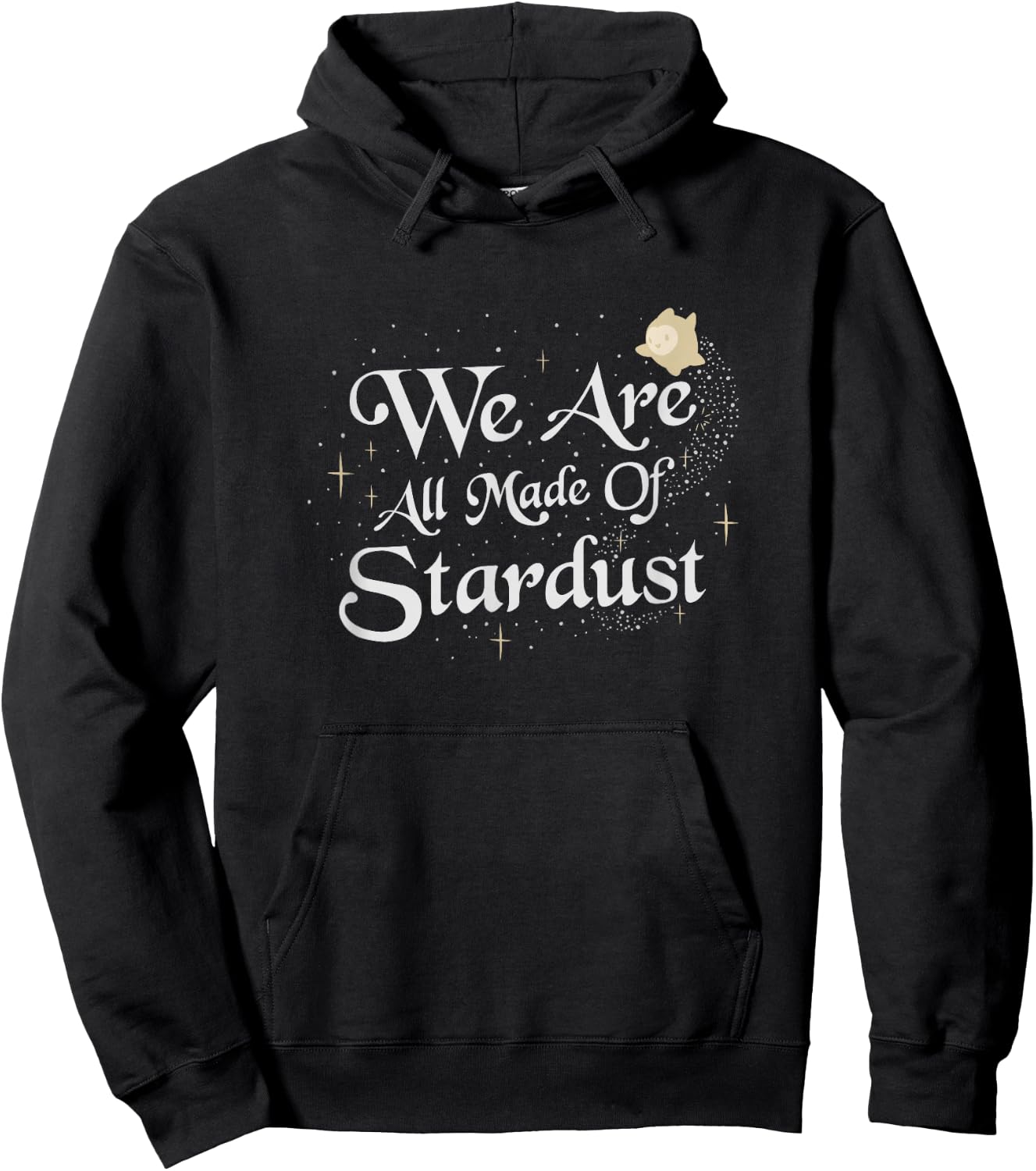 Disney Wish We are All Made of Stardust Sparkle Text Logo Hoodie - Hoodie | Black