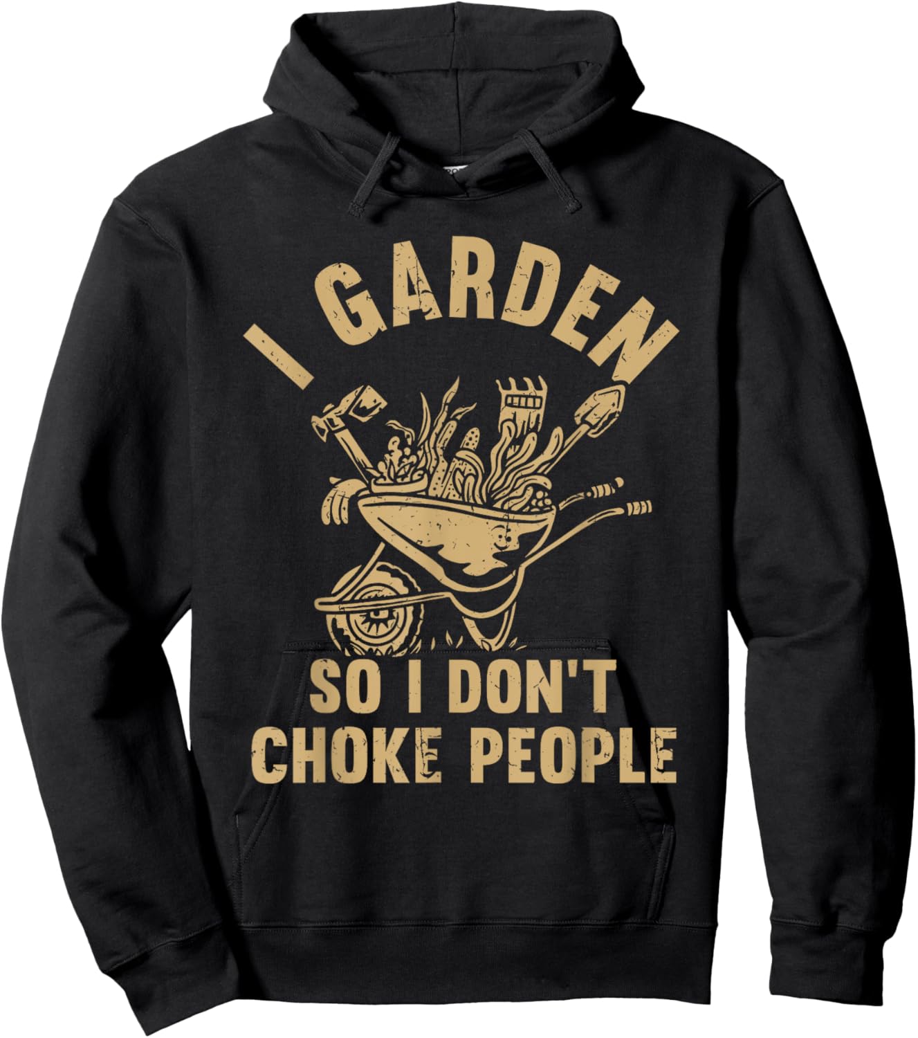 Funny Plant Gardening I Garden So I Don't Choke People Hoodie - Hoodie | Black