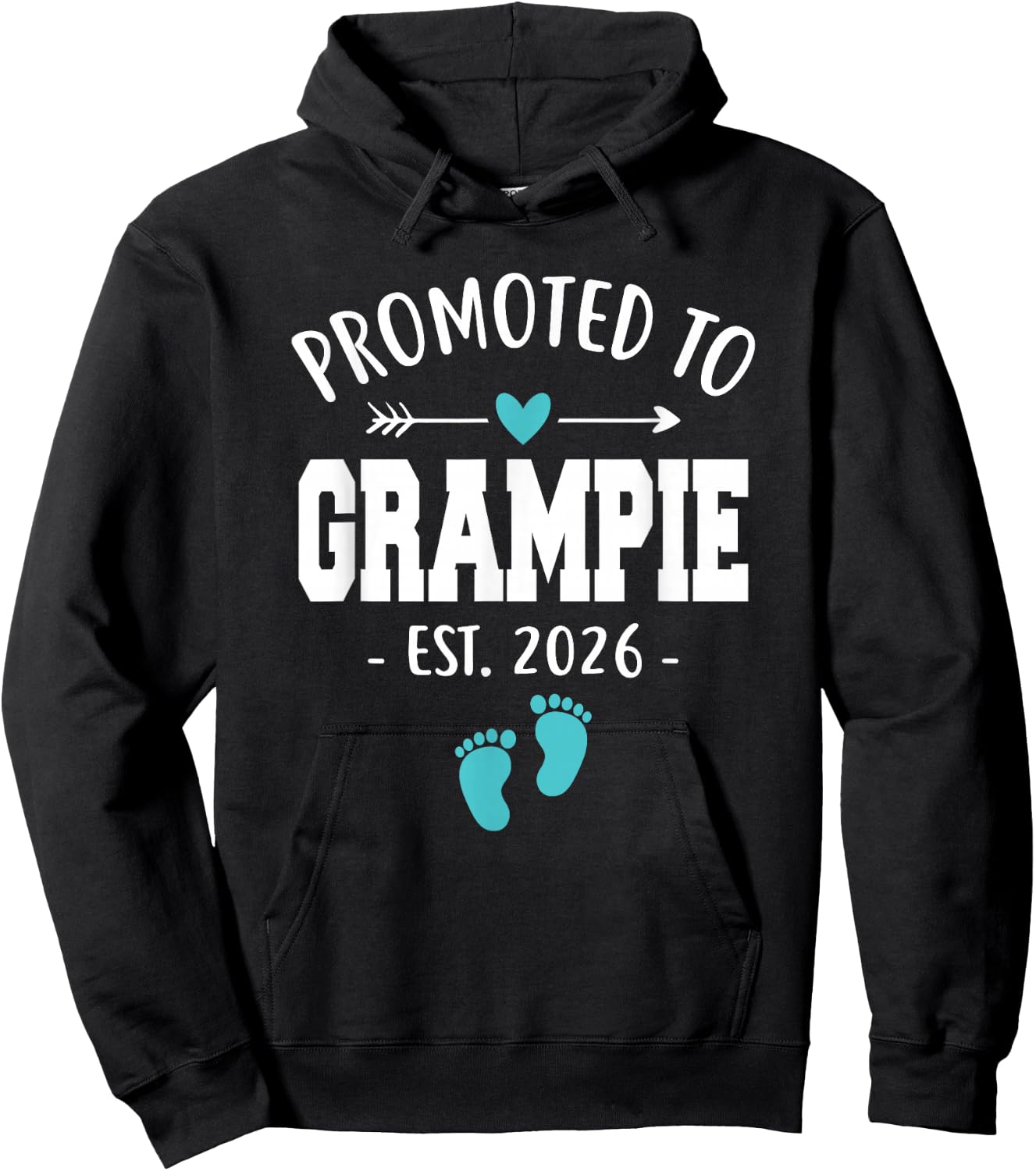 Promoted To Grampie Est 2026 New Grampie Funny Father's day Hoodie - Hoodie | Black